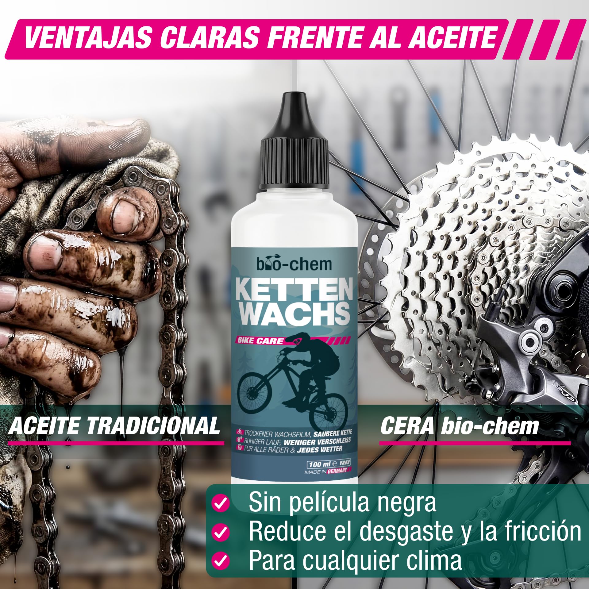 bio-chem Sistema de lubricación con cera para cadenas: 7 productos bicis
