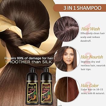 Amazon.com : Yocisku Dark Brown Hair Dye Shampoo 3 in 1 for