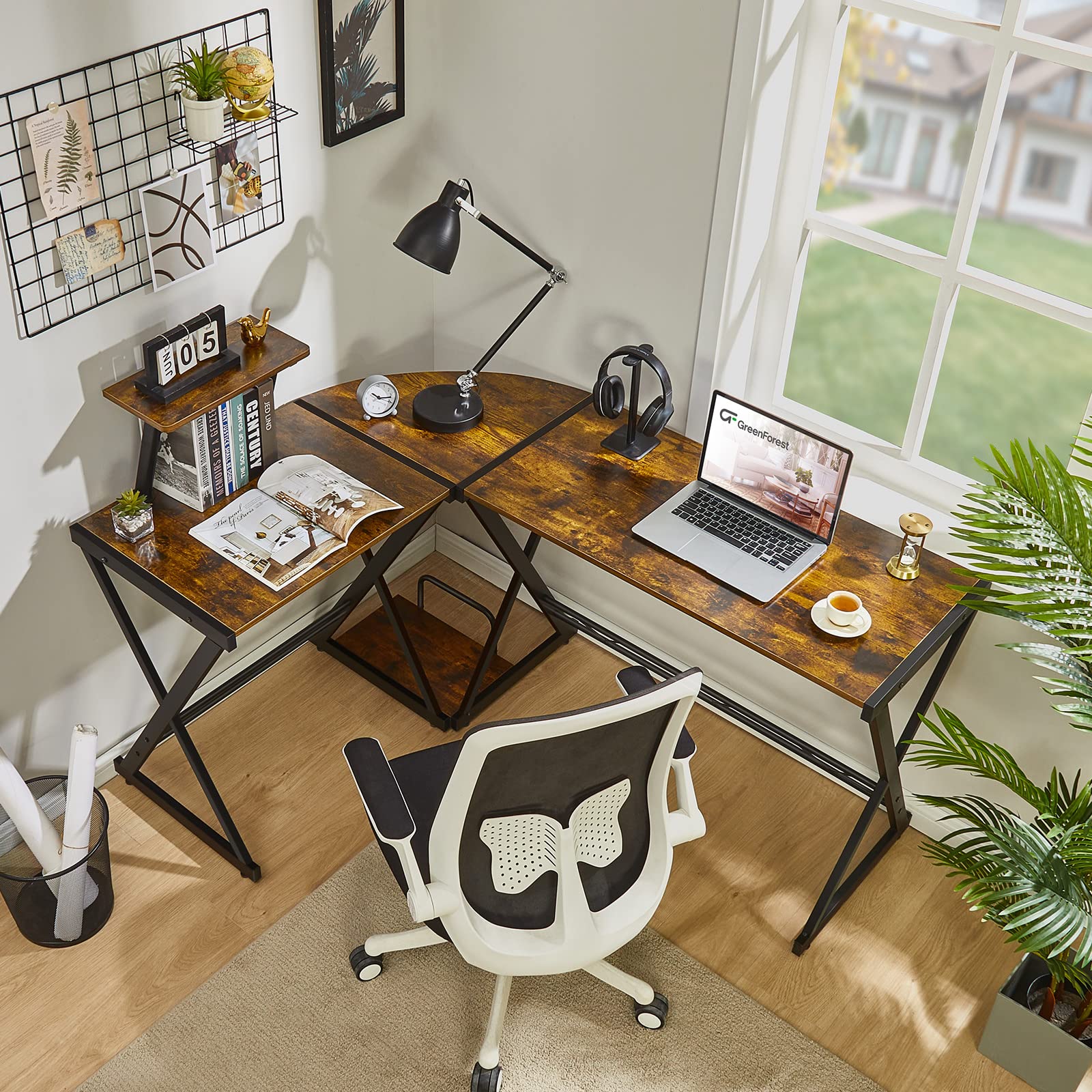 Buy GreenForest L Shaped Desk 58 inch, Reversible Corner Computer