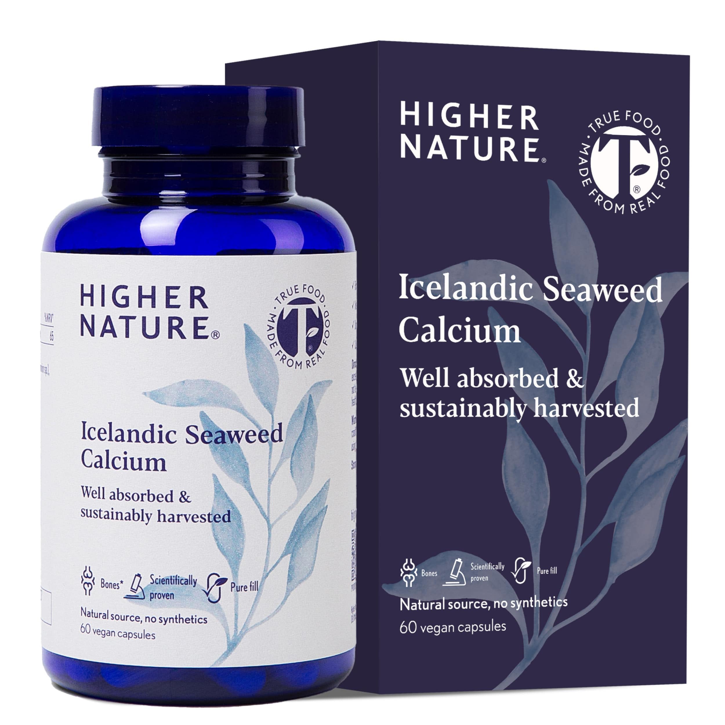 Higher Nature Icelandic Seaweed Calcium - True Food® - 260mg - 60 Capsules