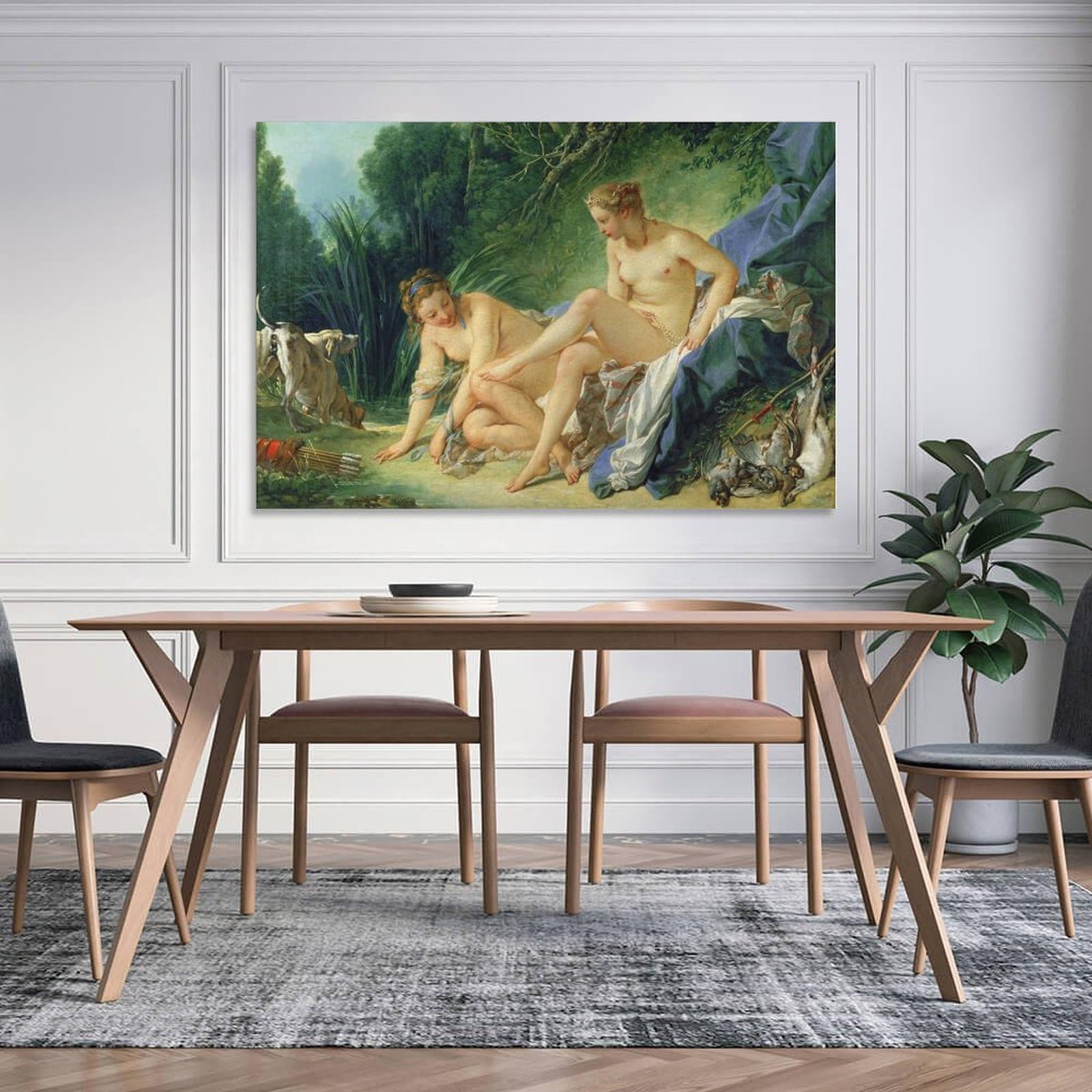 フランソワ・ブーシェ、【浴後のディアナ】、希少豪華画集画、新品高級額 Amazon.co.jp: Francois Boucherフランソワ・ブーシェ北欧絵画
