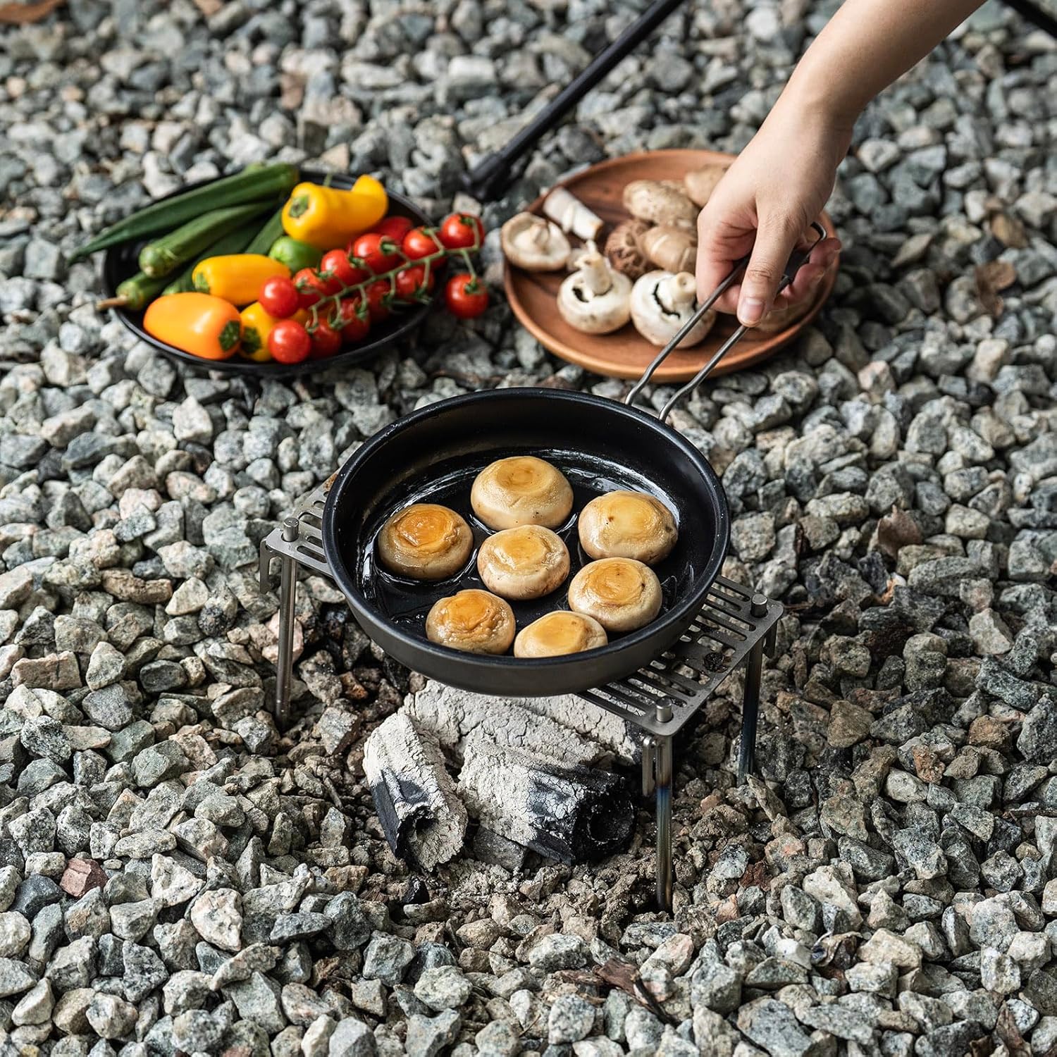Boundless Voyage Titanium Grill with Carry Bag Outdoor Camping Grill Net Plate Backpacking Mini Size Gridiron Barbecue BBQ
