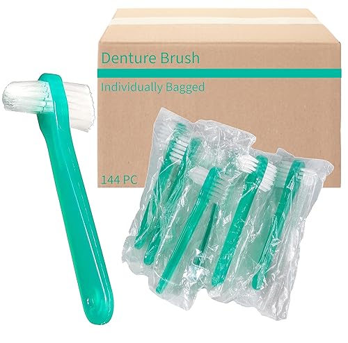 Vakly Cepillo de dentadura Paquete de Cepillos de limpieza empaquetados individualmente para dentaduras retenedores dientes falsos soportes