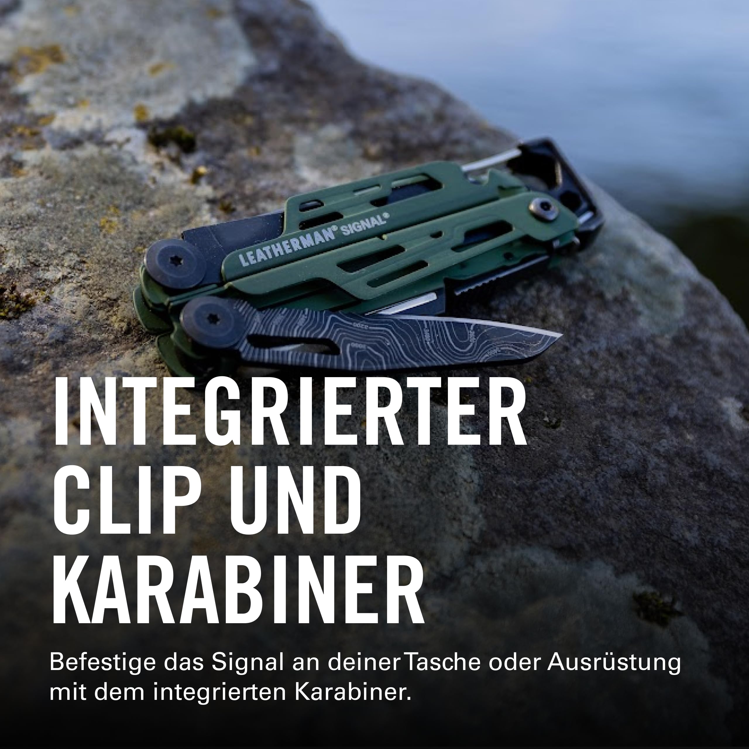 Leatherman Signal Multi-Tool - 19 Werkzeuge für Camping & Survival - Grün