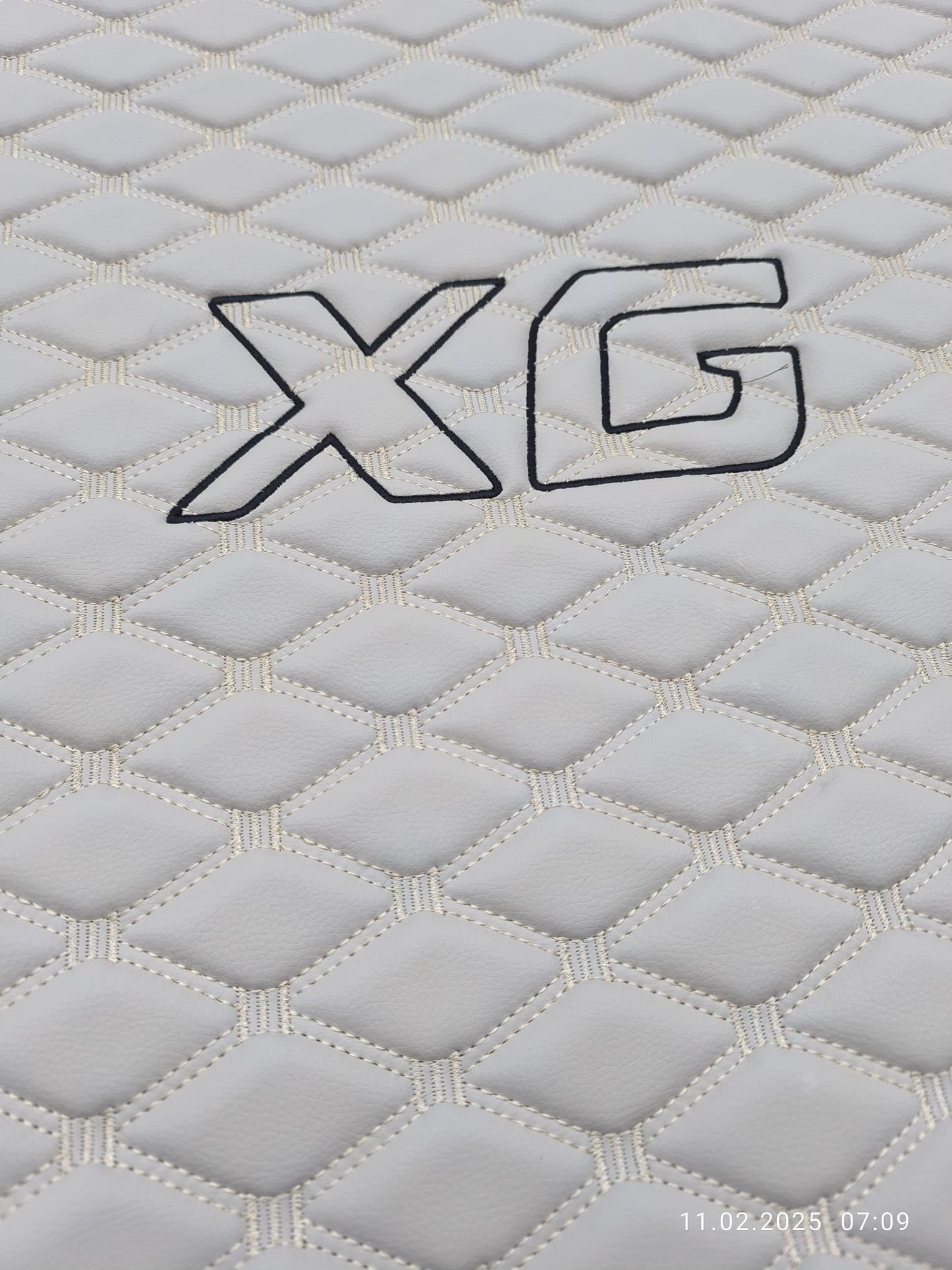 Alfombrillas para camiones aptas para DAF XG 2022 + alfombrilla para pies (tejido beige, hilos beige)