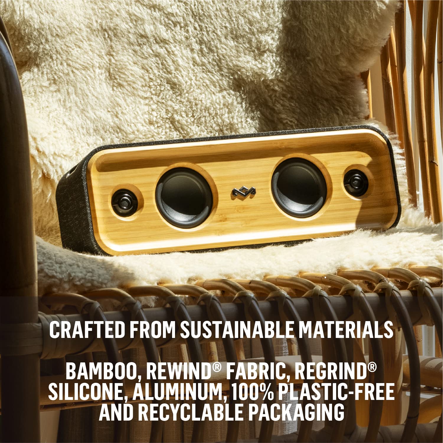 Marley House of Get Together 2 Enceinte Bluetooth Portable – Fabriquée de Manière Durable, 20H d'Autonomie, Microphone, Enceinte Puissante 40W Extérieure, Résistance à la Poussière et à l'eau IP65