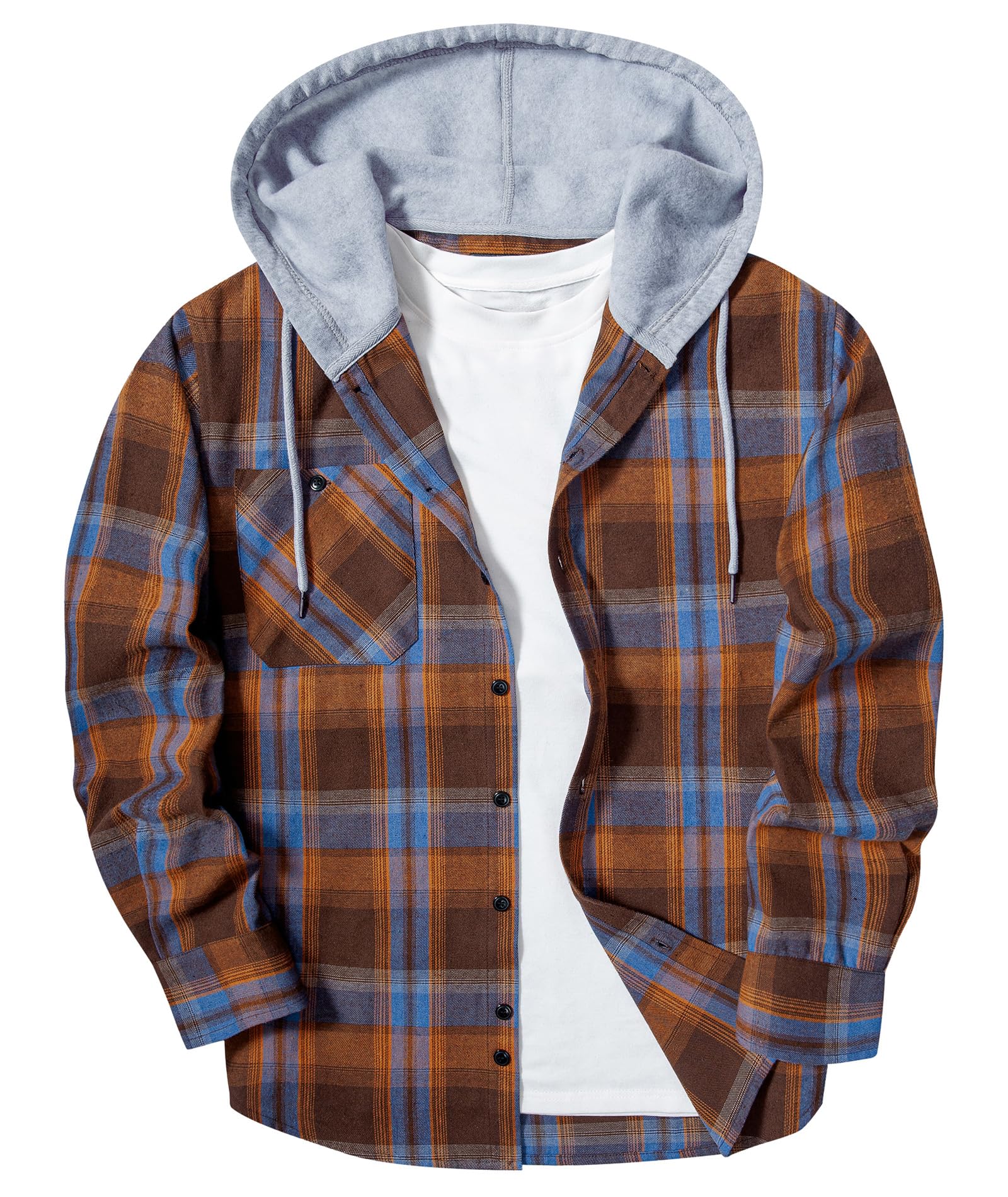 SwissWell Flanellhemd Herren Kariertes Hemd Langarm Holzfällerhemd Casual Button Down Freizeithemd mit Brusttasche