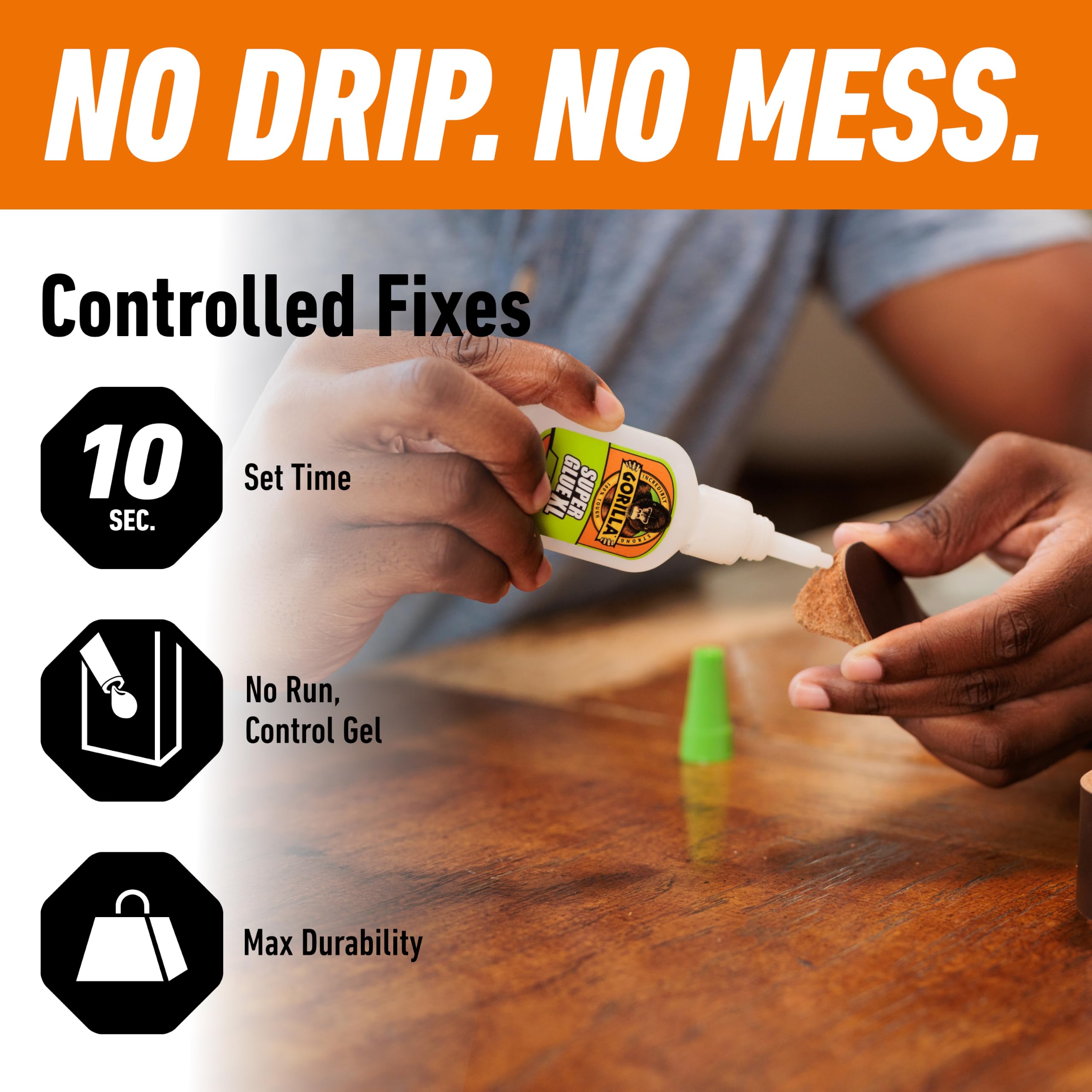 Gorilla Super Glue Gel XL - Fast Setting! -2 Gorilla Super Glue Gel XL - Fast Setting! -2