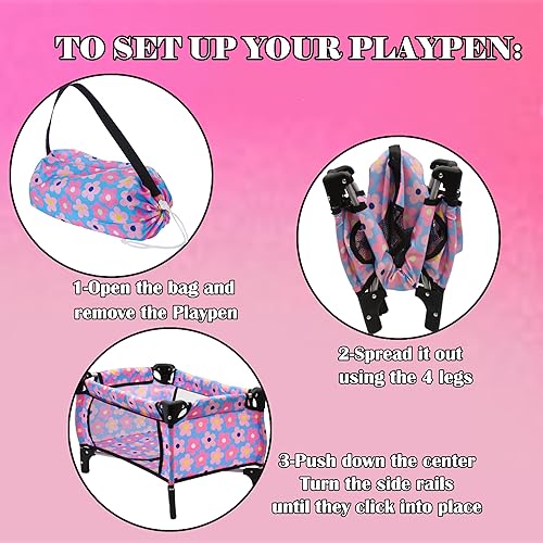 Miniatura 5 de Juego de cama y asiento para bebé, juego de muebles de accesorios para muñecas de bebé, bolsa de pañales para silla alta, juego de rol, juego de