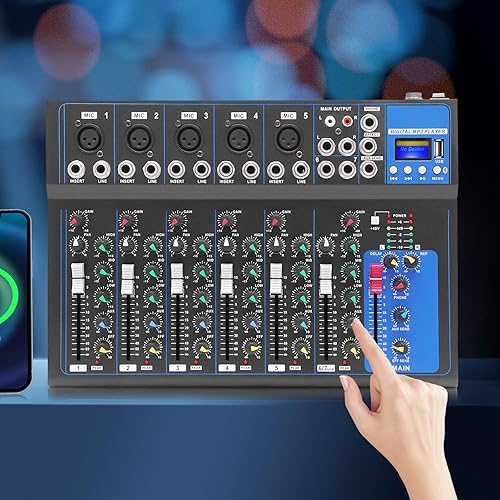 Miniatura 10 de Mezclador DJ CT-120S Consola de mezcla de audio USB profesional de 12 canales, estudio de música, mezclador de audio de estudio en vivo, consola de