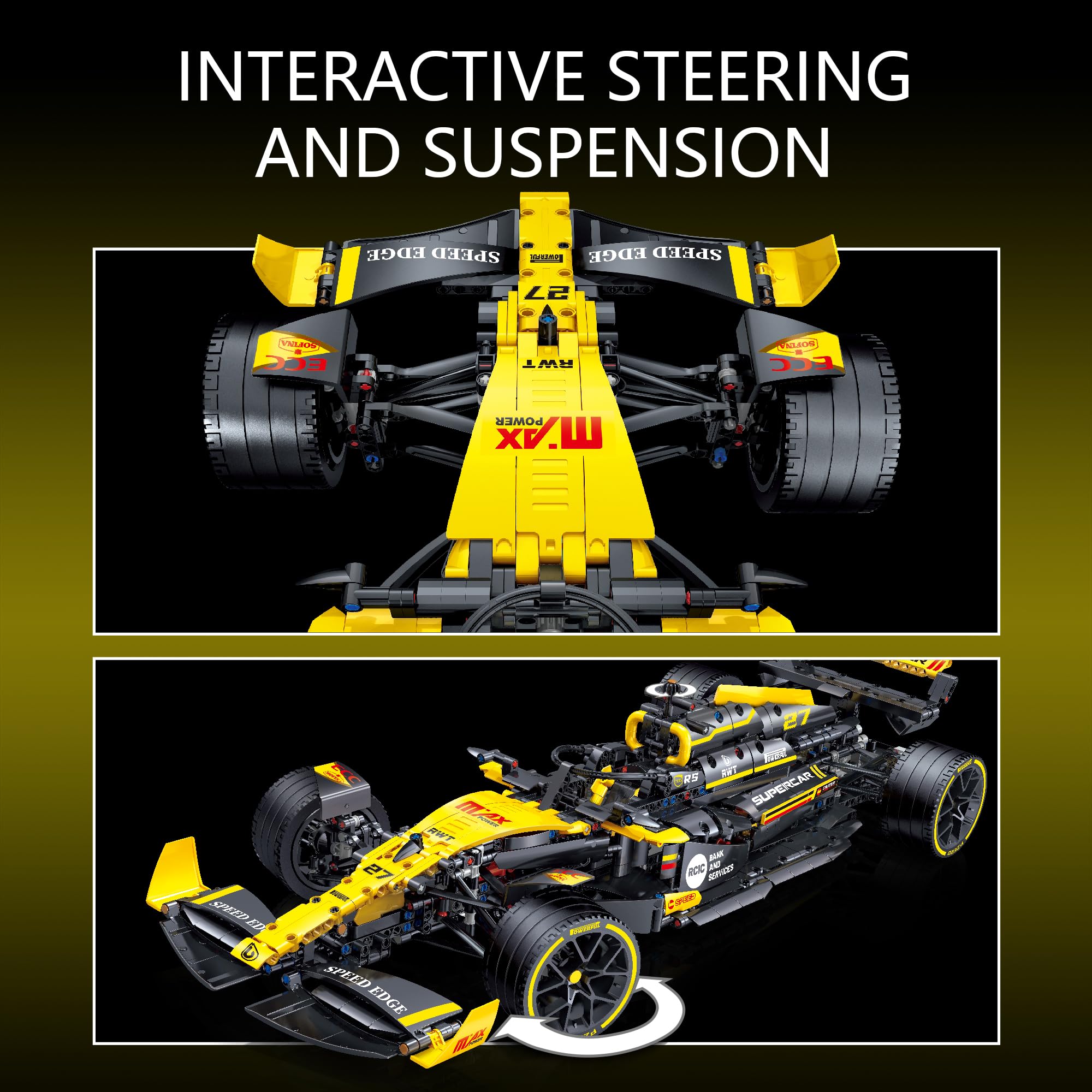 Technic F1 RS20 Racing Car Building Kit – 1:8 Scale Collectible Set for Adults, 1650+ PCS Display Model with Realistic Details – DIY Engineering Gift for F1 Fans, Home or Office Display