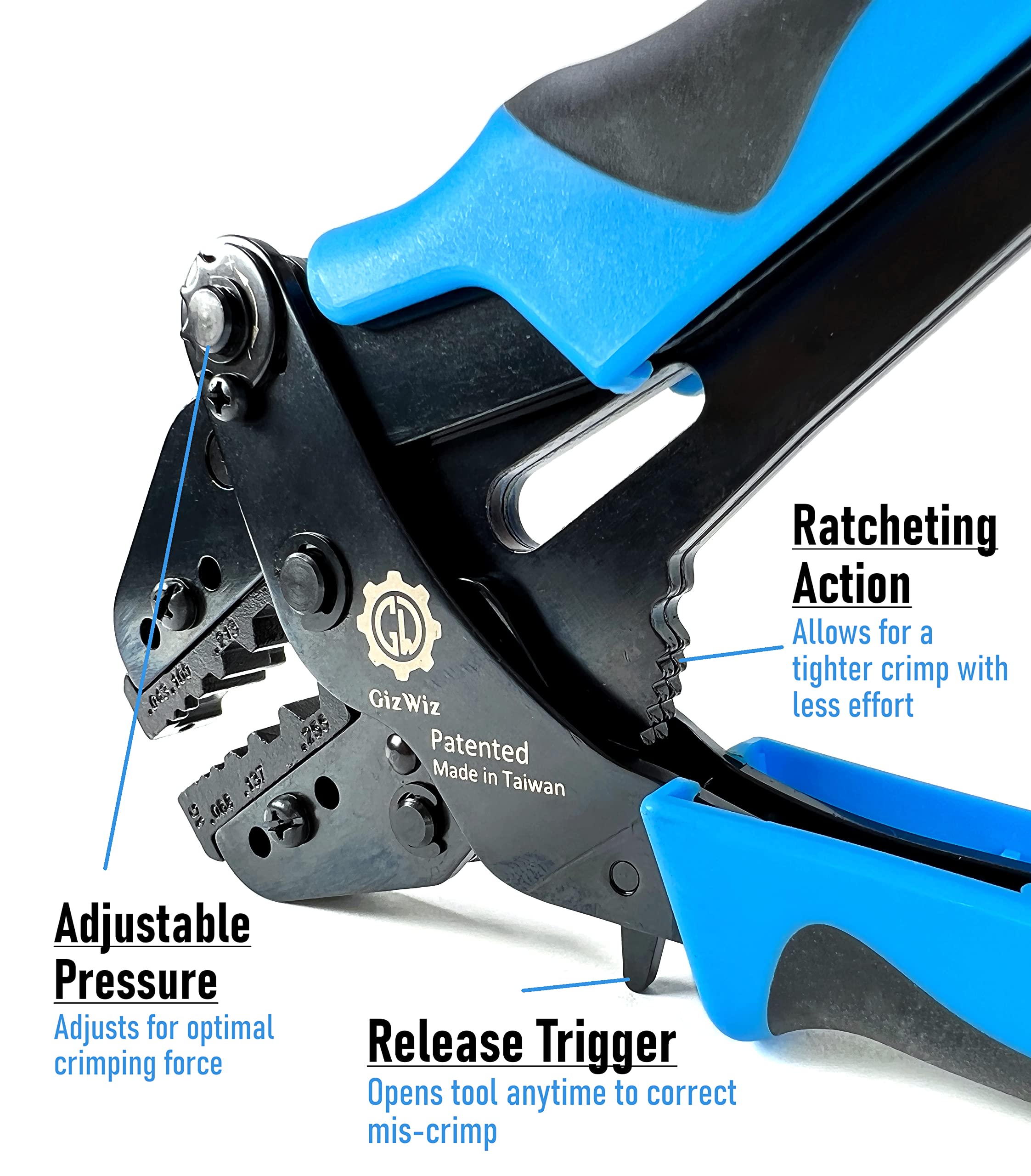 GIZWIZ Strumento A Crimpatura A Cricchetto Intercambiabile Per - Foto 10