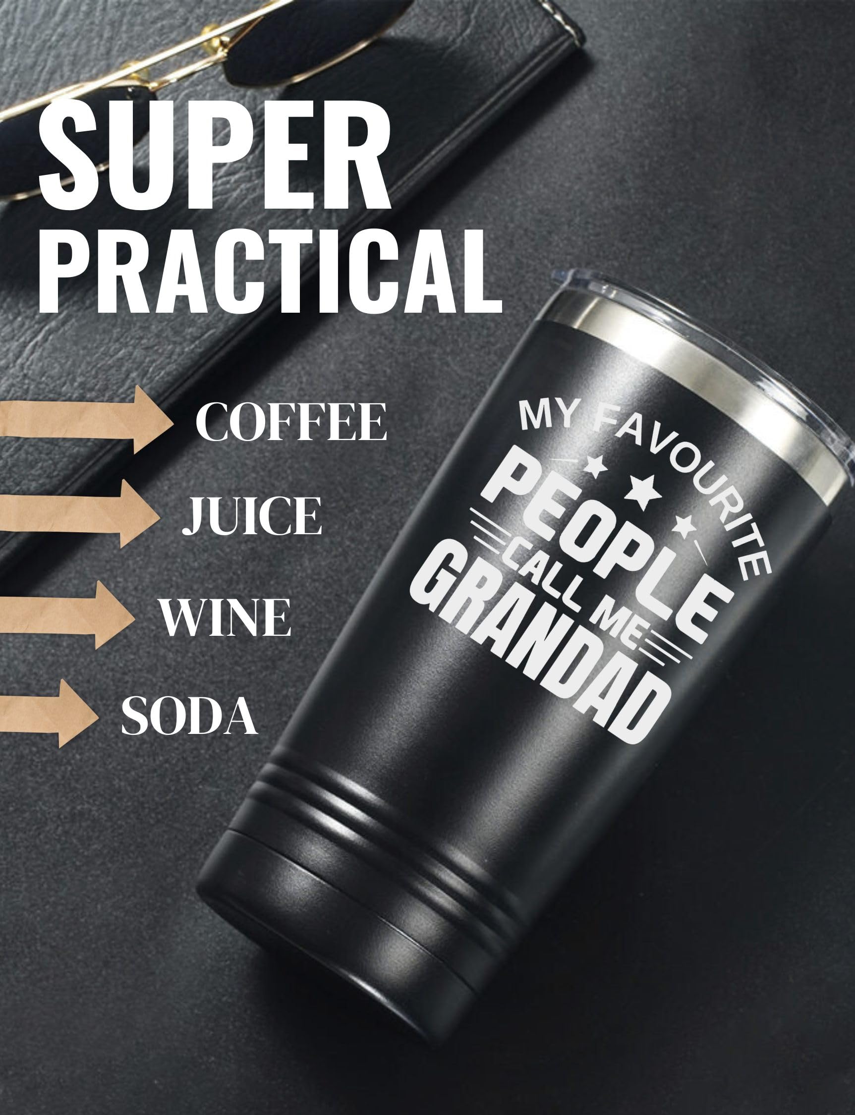Onebttl Grandad Gifts Tumbler, Grandfather Presents from Granddaughters Grandsons for Father's Day Christmas - Image 2