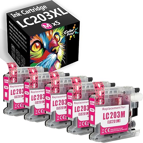 Cartucho de tinta compatible LC203M de repuesto para Brother LC203 LC203XL LC203CL para impresora MFC-J5620DW MFC-J5720DW MFC-J460DW MFC-J480DW