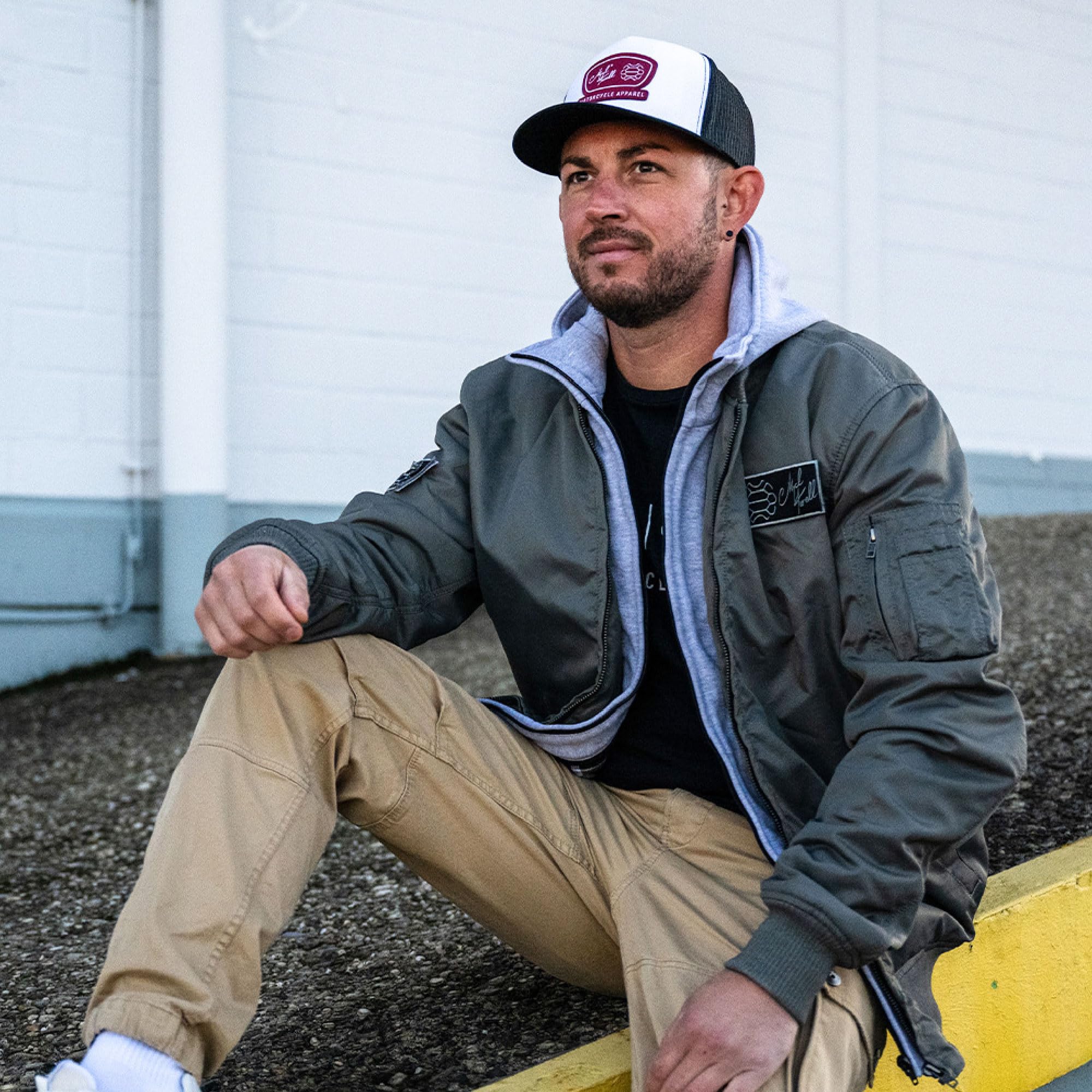 2nd Edition Bomberjacke Herren - Wasserabweisend, Sicherheits-Gelprotektoren CE zertifiziert - Stylisch und Sicher - Bomber Jacket - Motorradjacke Vintage Jacke