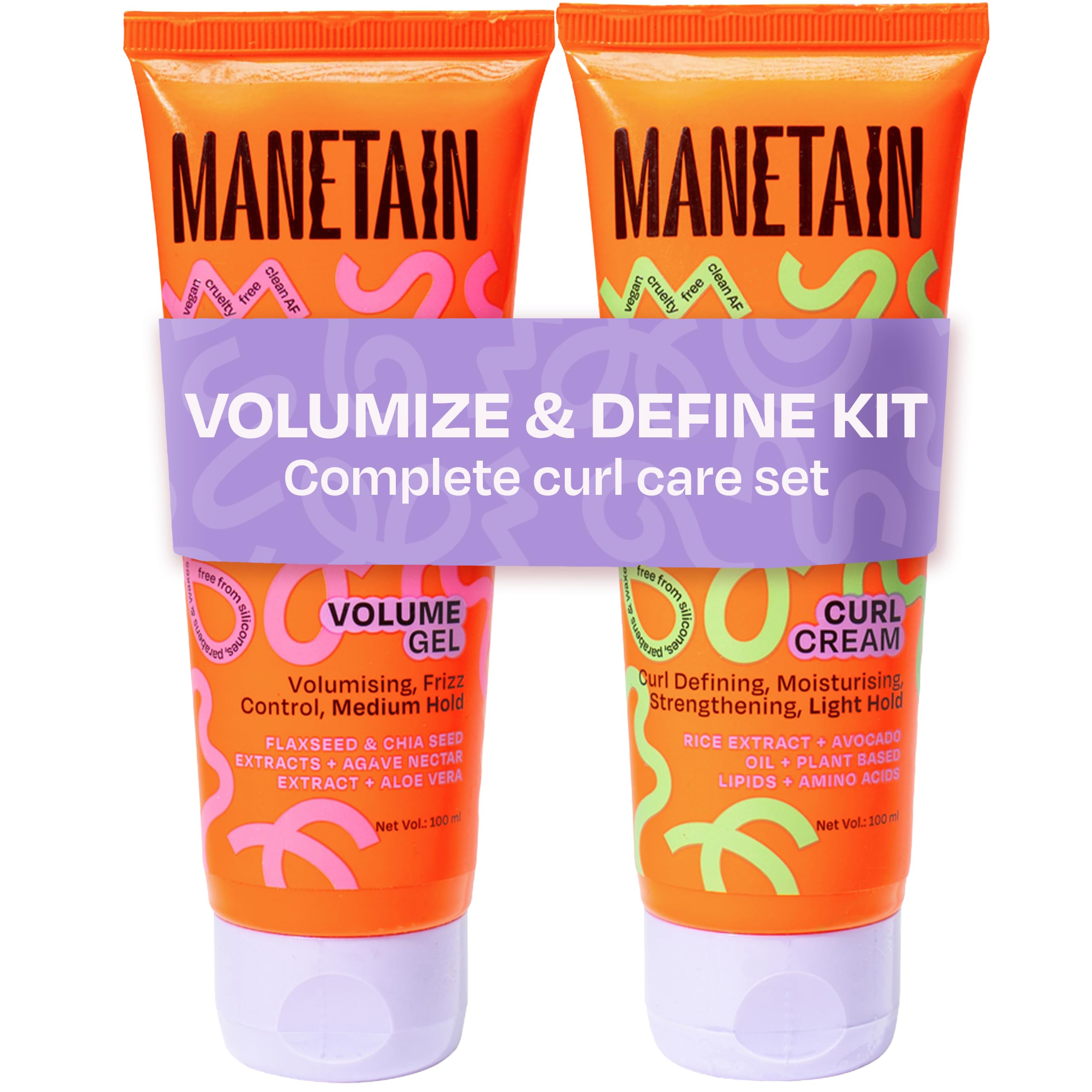 MANETAIN Volumizing Curl Cream 100ml & Hair Styling Gel 100ml for Defined Curls | Hydrating, Anti-Frizz & Long-Lasting Hold for Wavy, Curly Hair | Natural Ingredients, Vegan & Cruelty-Free-picture-31