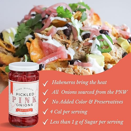 Miniatura 3 de Cebollas rosadas en escabeche  Picantes  12 oz.