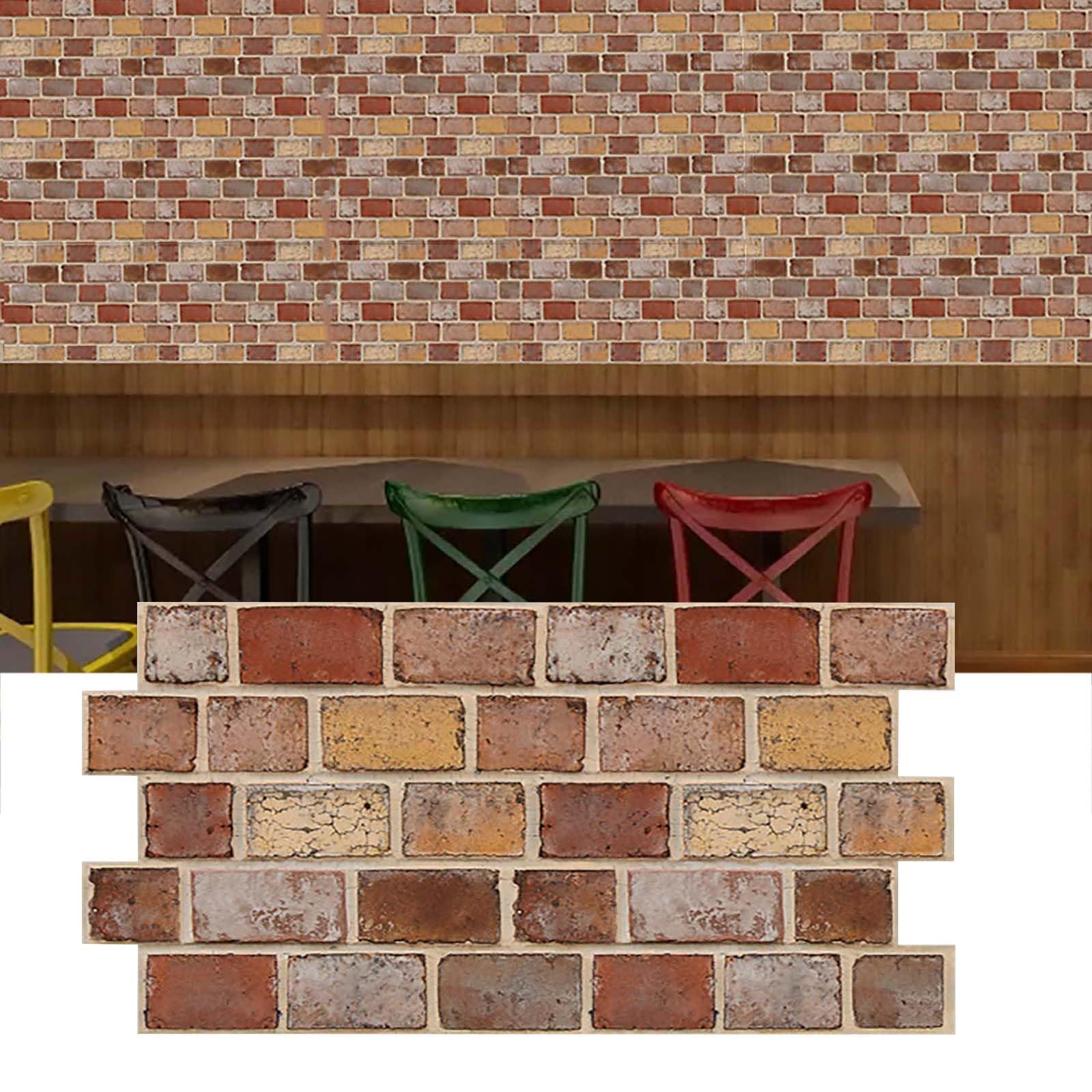 Panneau mural 3D auto-adhésif texturé - 10 pièces de papier peint brique 3D