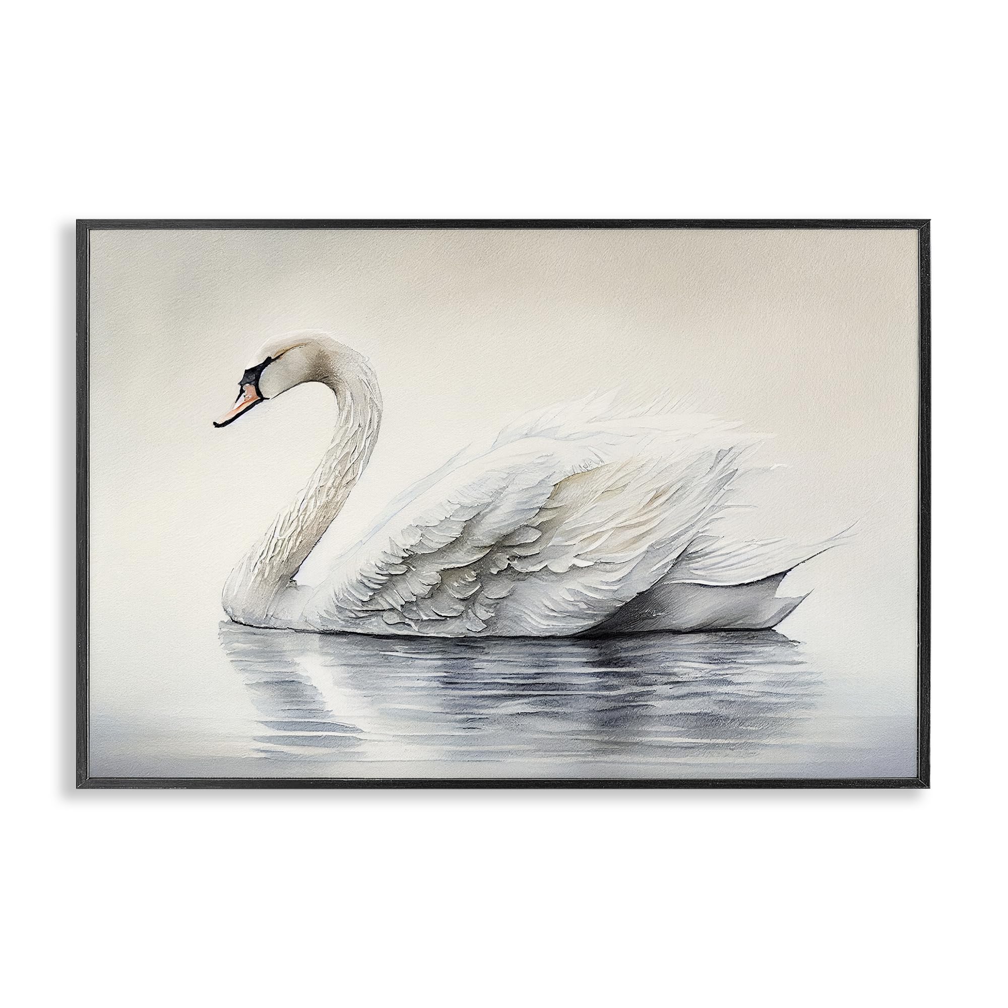 Stupell Industries Elegant Floating Swan Gray Framed Giclee Art, design by Sasha, 16 x 24
