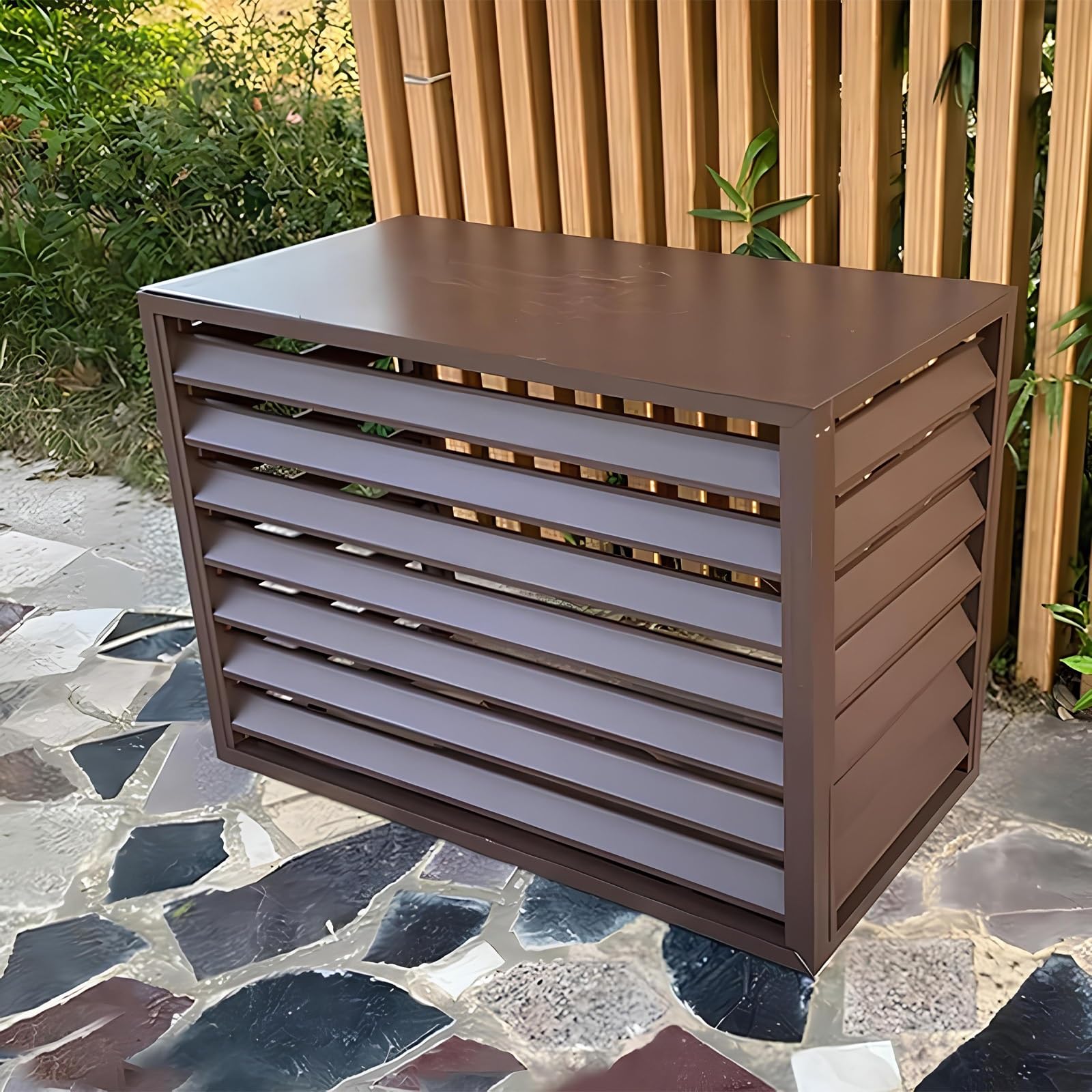 ITOSUI Aluminum Mini-Split Condenser Cover, Air Conditioner Shade Covers for Outside, Fencing To Hide Air Conditioner, Shelf Plant Stand for Outdoor