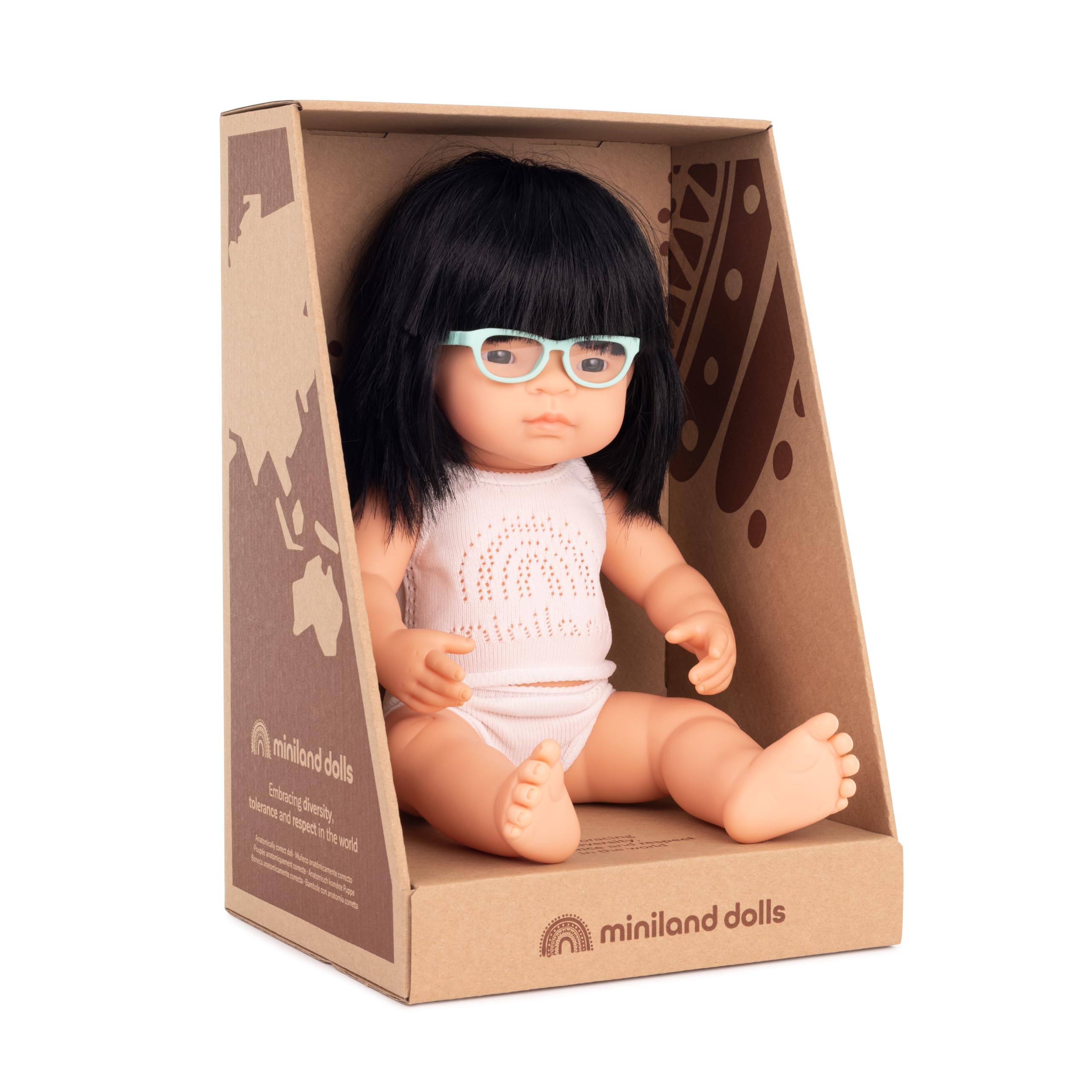 [新品訳あり] PREMIUM KIDS 7.5 x 29.875 MINI Amazon.com: Miniland Doll 15'' Asian Girl with Glasses (Box