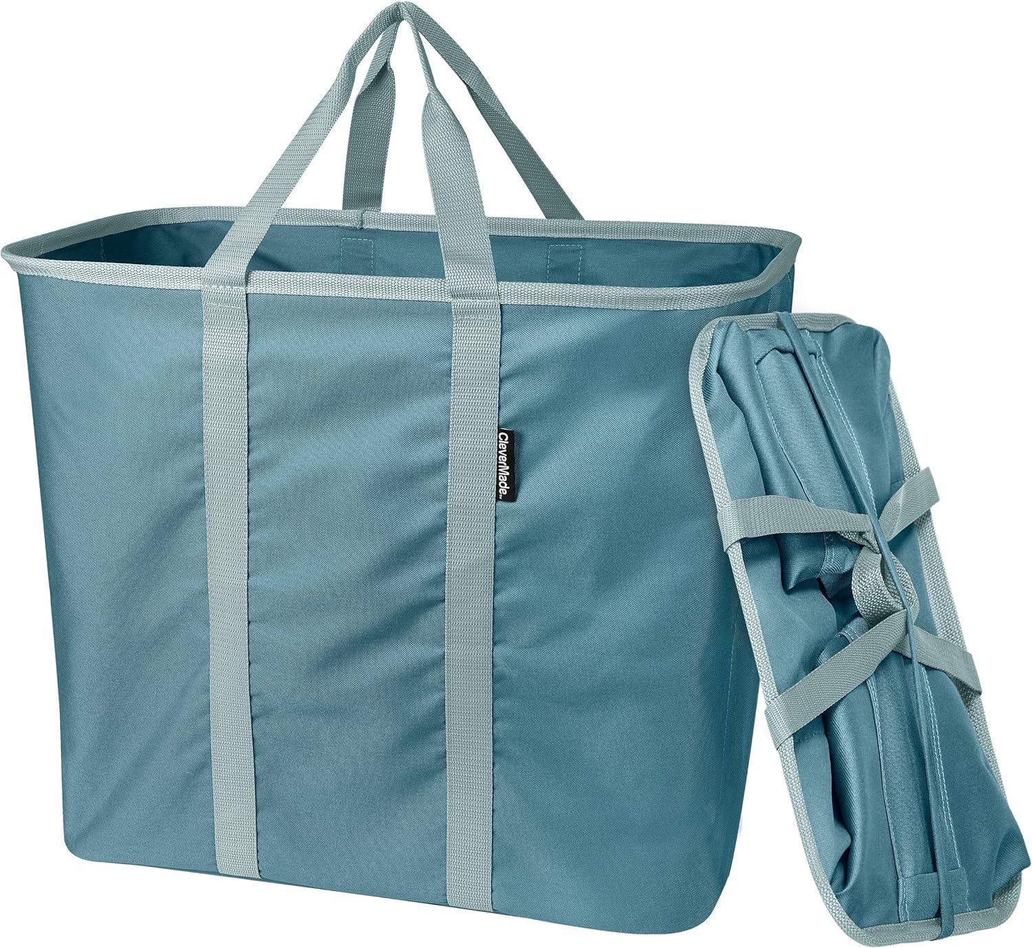 Cesto Portabiancheria Pieghevole CleverMade LUXE Blu Navy, Nero E Crema Confezione Da 2 Cesti Portabiancheria Pieghevoli Da 50 L 13 Galloni~p123505281