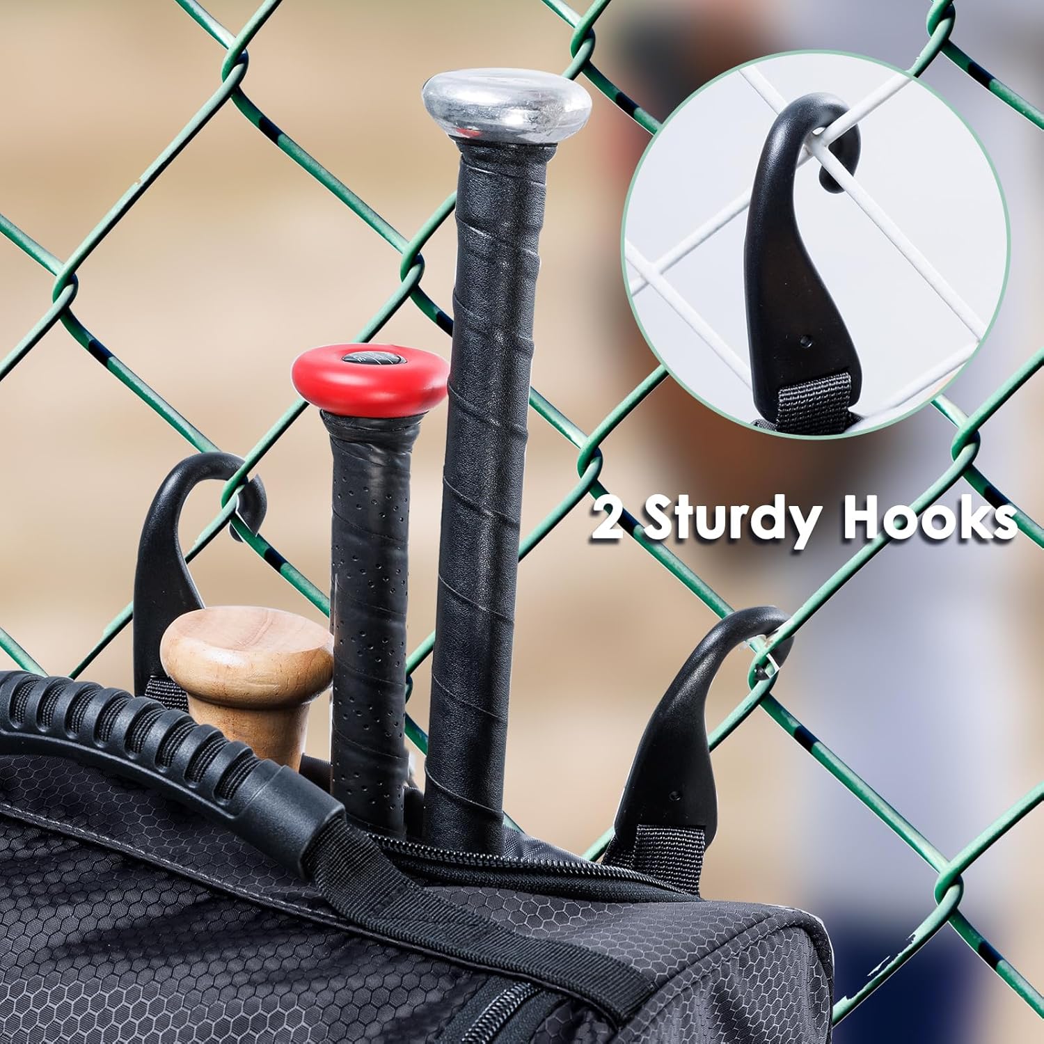 Rolling Baseball Bag With Wheels, Seperate Shoe Compartment and Fence Hook - Large Softball Bag for T-Ball - Team Equipment Duffle Bag - Catcher Gear Bag for Boys 8-12, Youth, Adults - Image 4