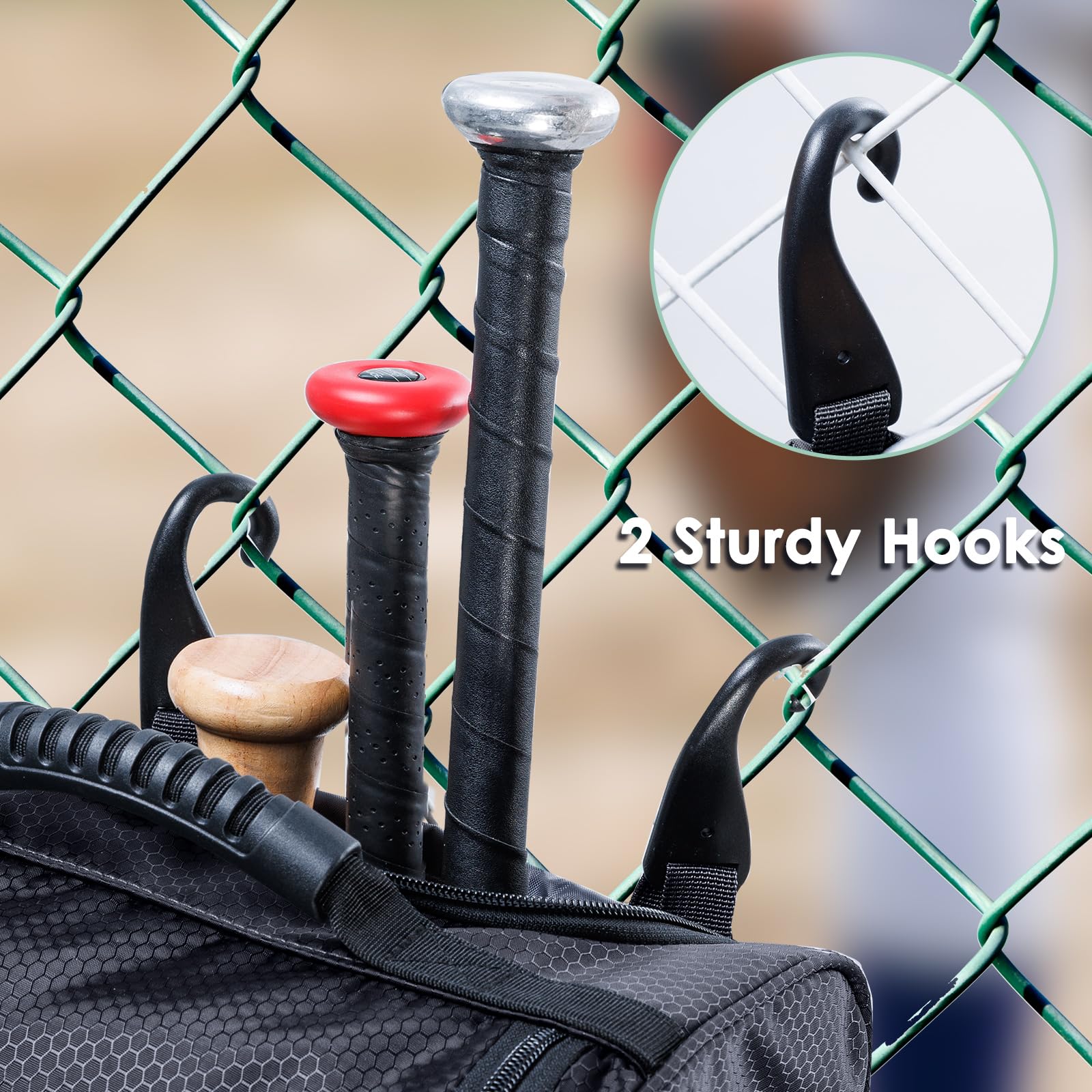 Baseballtasche mit Rollen, separatem Schuhfach und Zaunhaken, große Softball-Tasche für T-Ball, Teamausrüstung, Seesack, Catcher Gear Bag für Jungen 8–12, Jugendliche, Erwachsene