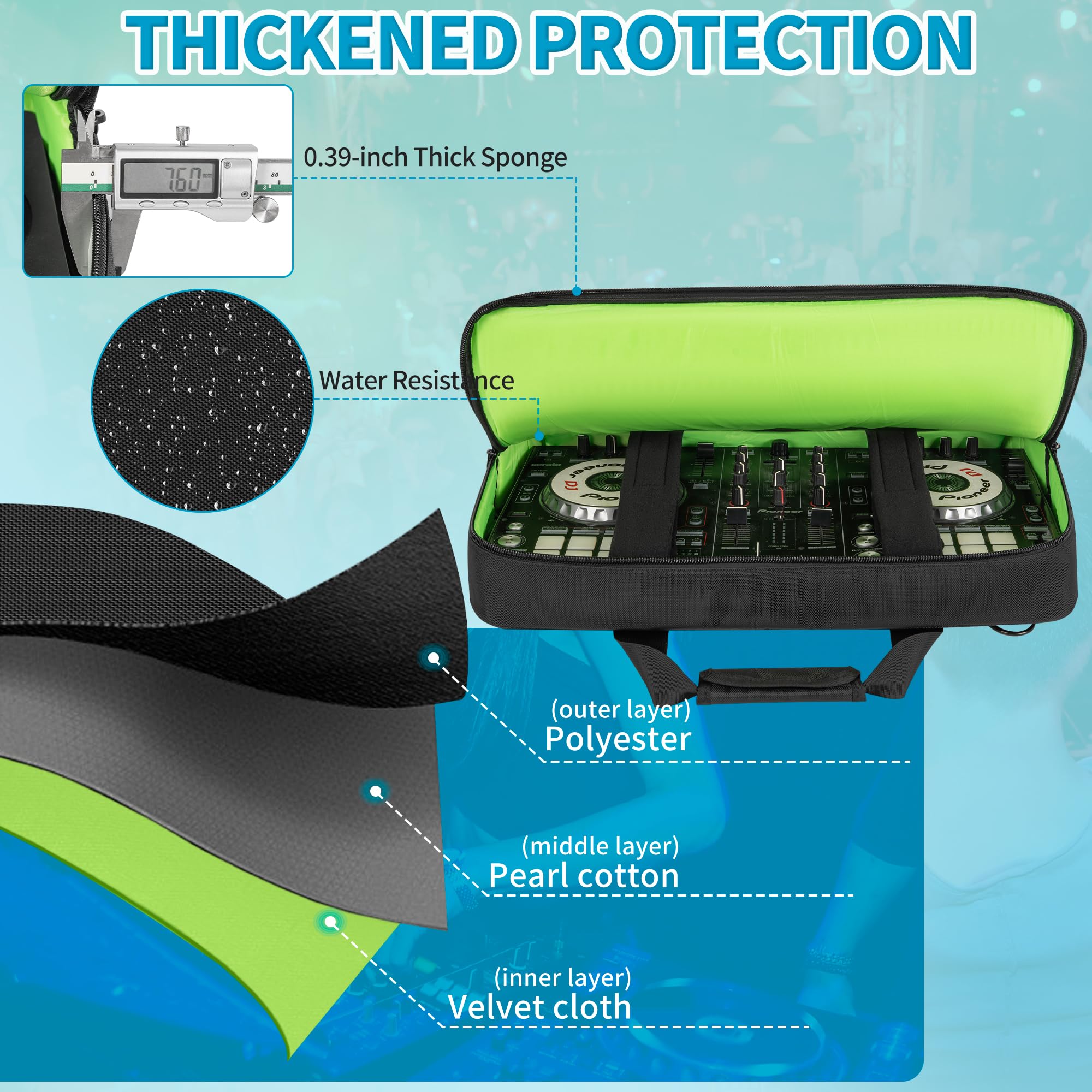 IBVIVIC - Funda Acolchada para Controlador de DJ DDJ-FLX4, DDJ SB3 SB 400 RB