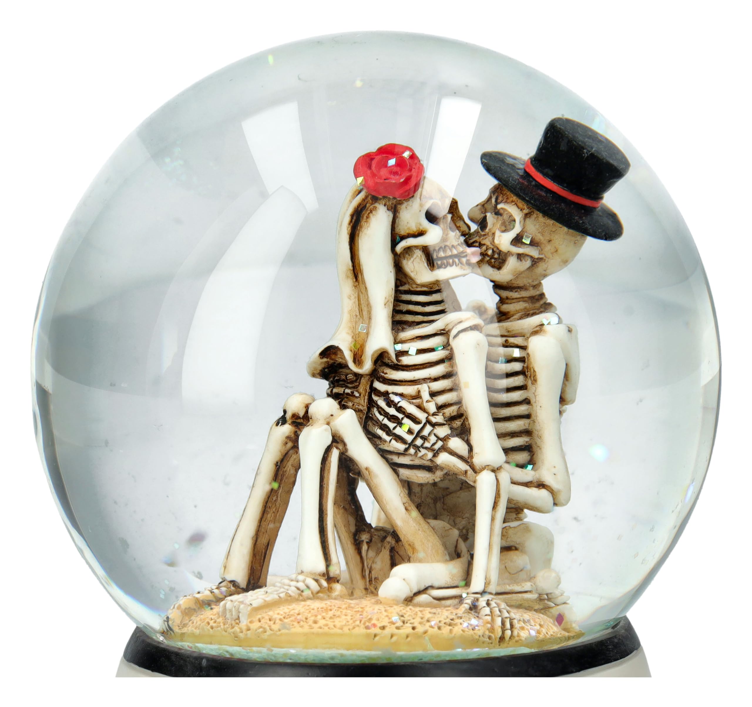 Pacific Giftware Boule à neige romantique - Motif couple de mariés - 13,5 cm - Love Never Dies - Décoration gothique - Amour - Figurine de Saint-Valentin
