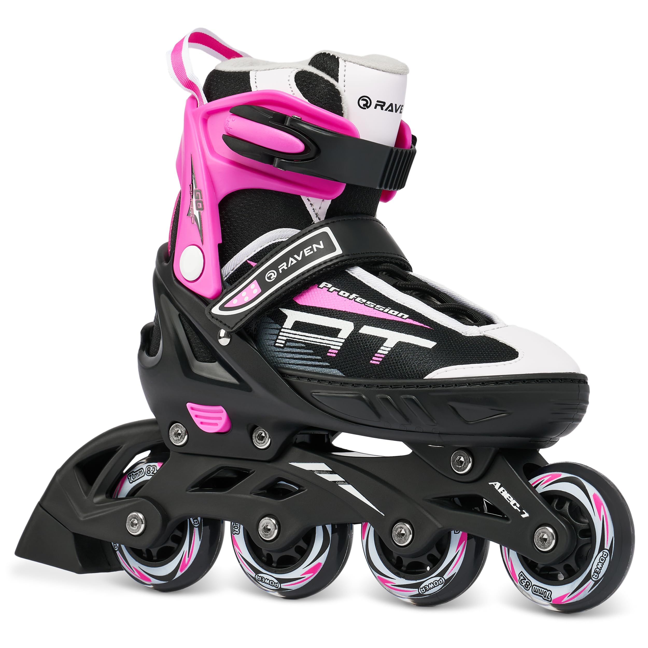 RAVEN Patines en línea 3 en 1 Ajustables Negro/Rosa 35-39