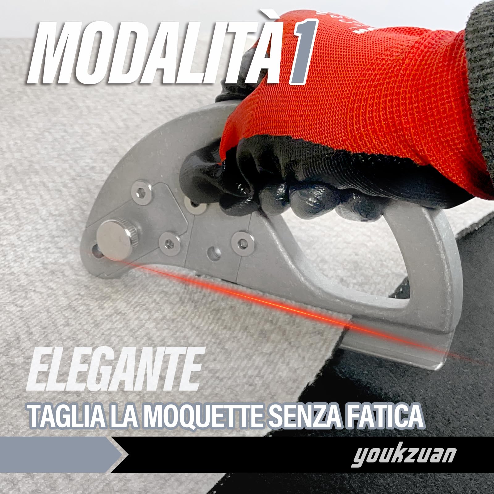 Strumento professionale per il taglio di tappeti con due funzioni, taglierina ad anello per tappeti con 15 lame ad alte prestazioni, coltello da taglio retrattile