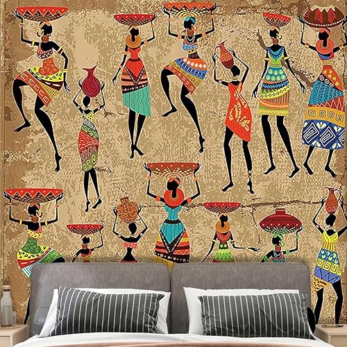 Miniatura 2 de ZYMECH Papel tapiz decorativo de historia afroamericana, papel tapiz decorativo para sala de estar, no necesita pegamento adicional (Ancho) 78.7