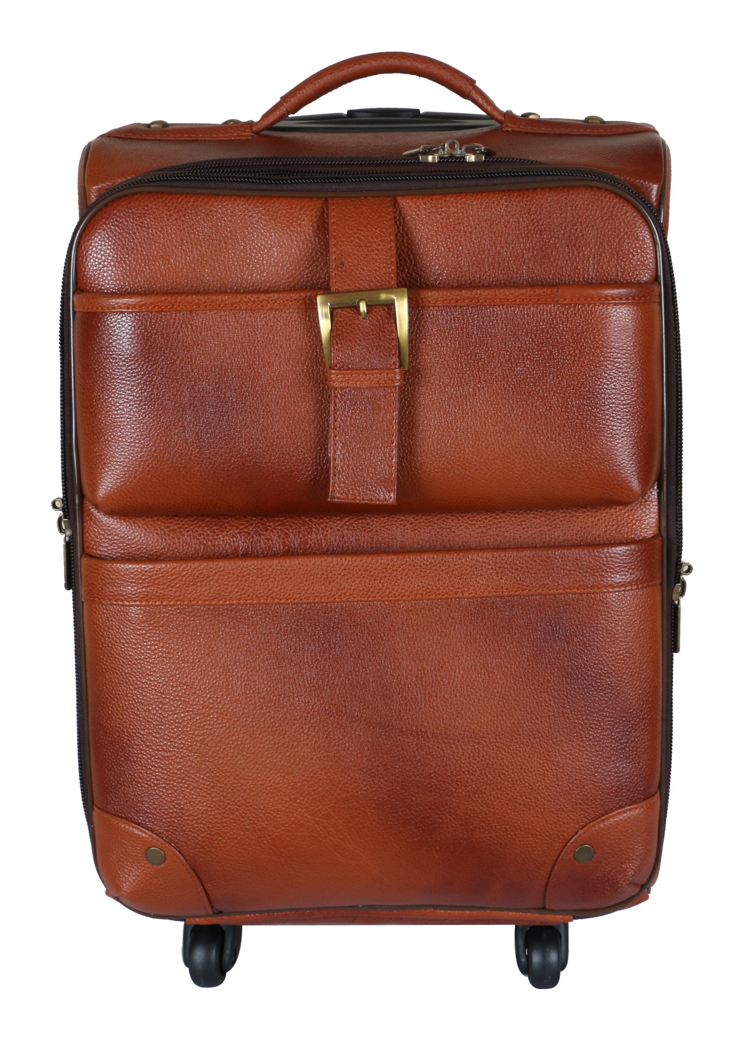 C Comfort Leather 46 Liters Tan Softsided Travelling Bag