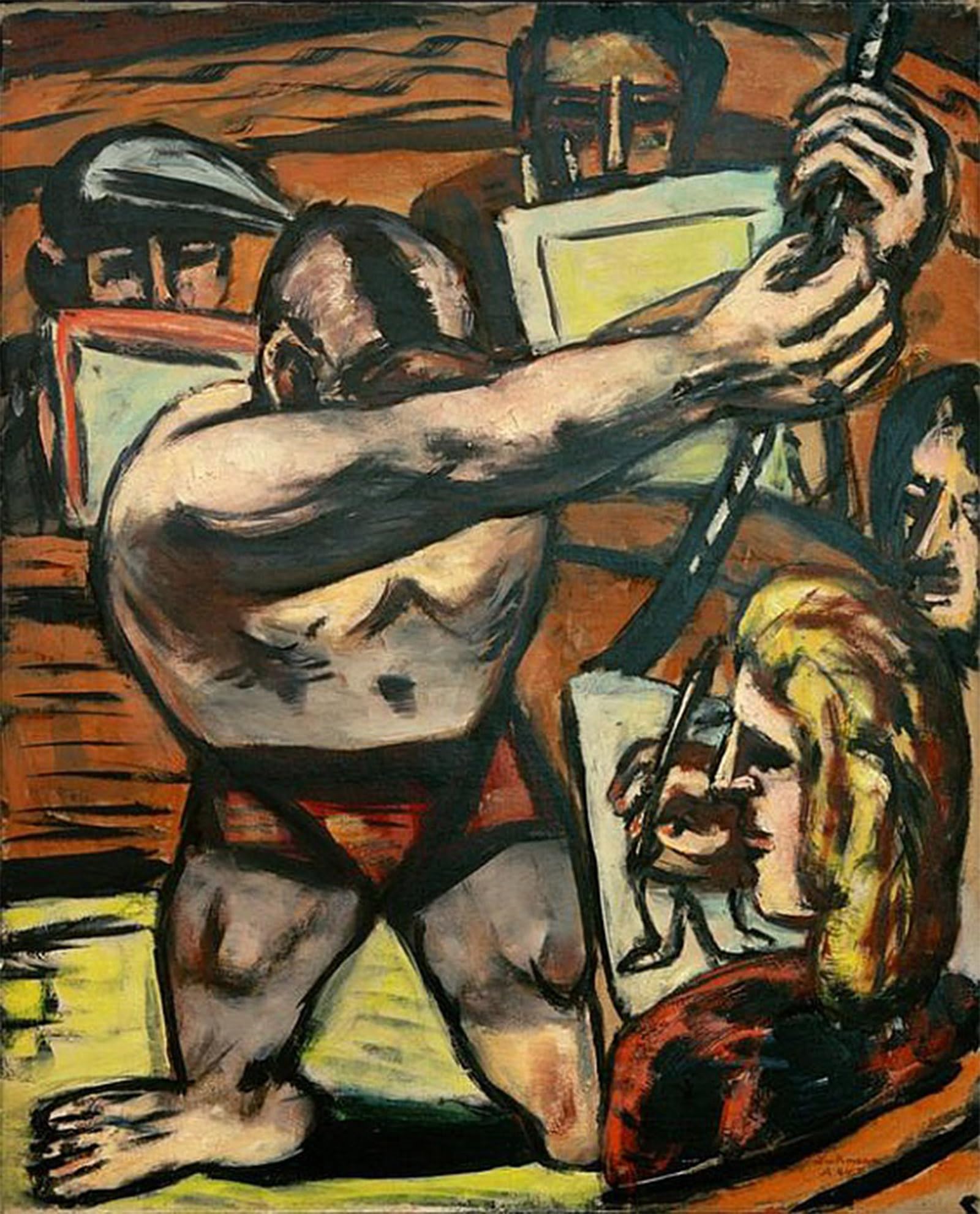 Max Beckmann Académie II tableau décoration murale toile abstraite 60x90