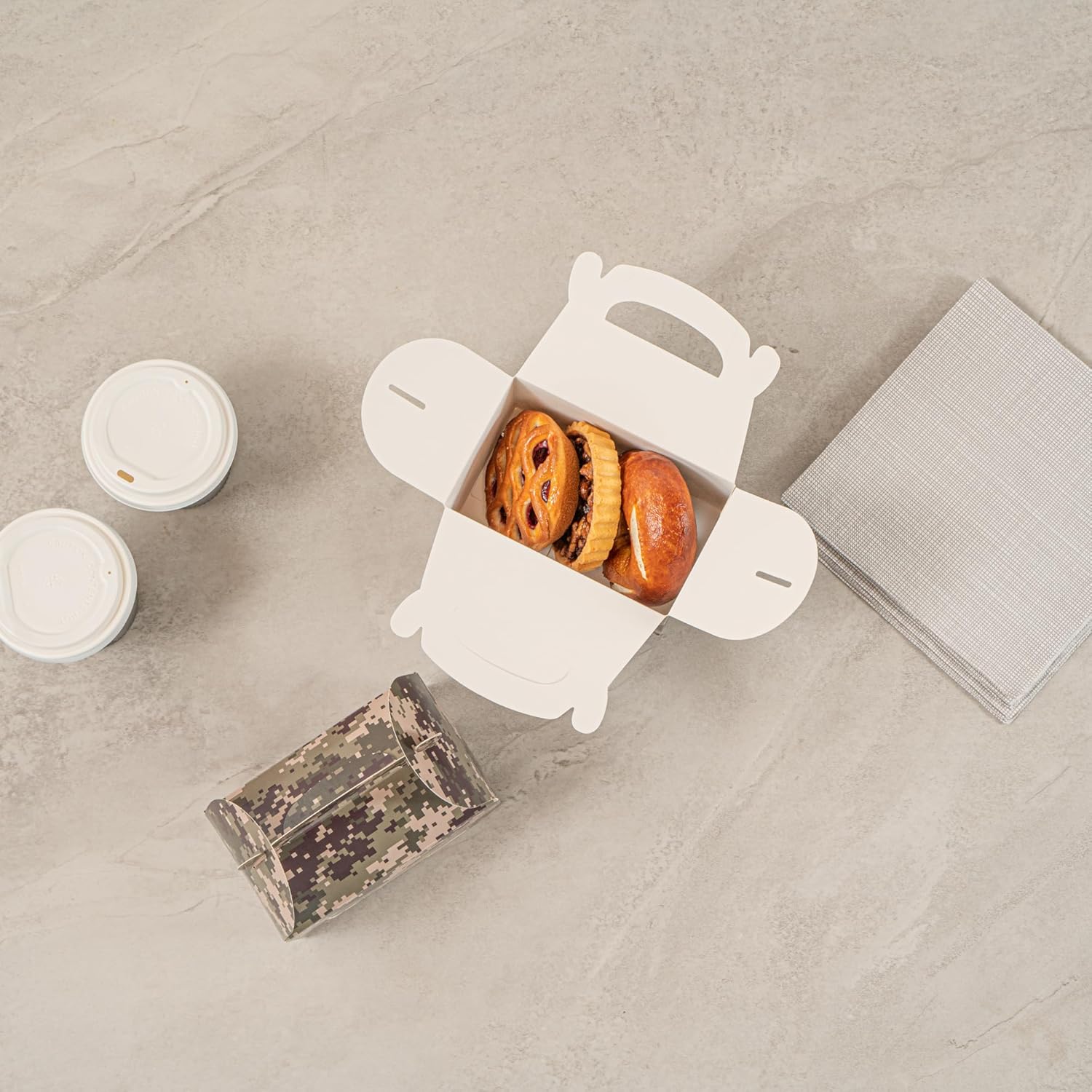 Bio Tek 6 x 3.5 x 3.5 Inch Gable Boxes For Party Favors, 25 Attractive Gift Boxes - Camouflage Print, Built-In Handle, Paper Barn Boxes, With Clear PET Window, For Parties - Image 16