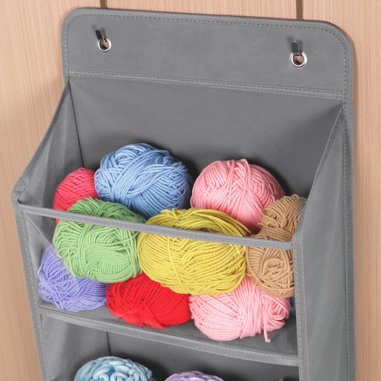 Univivi Tür-Organizer Mit 6 Etagen & 12 Taschen – Grau, Für Schrank, Bad, Kinderzimmer | Platzsparend