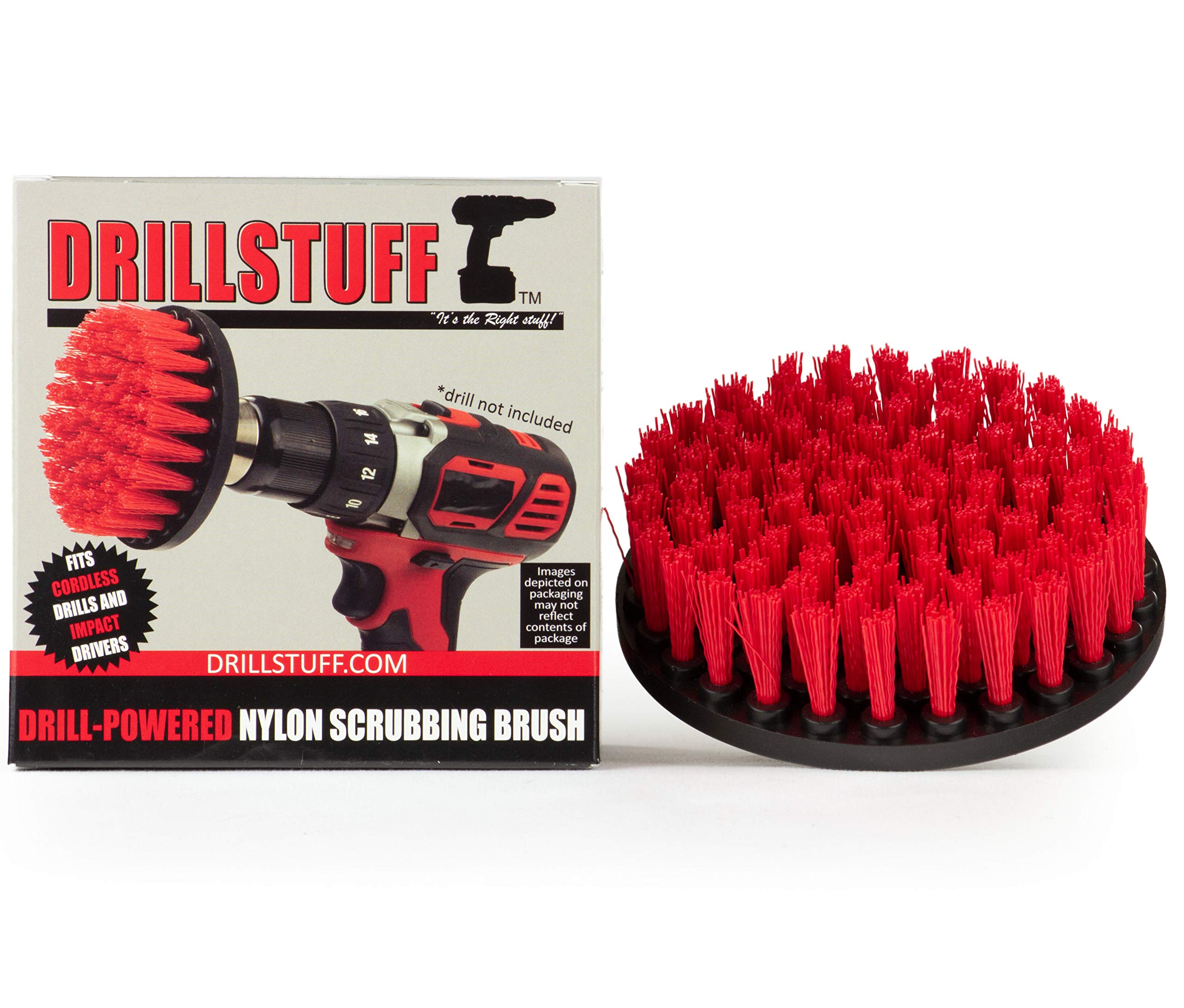 Power Scrub Brush - Remove Algae, Mold, Mildew, and Moss - Concrete Pools, Bird Baths, Garden Fountains, Statues - Deck Brush- Granite, Marble Cleaner - Garden Fountains - Monuments and Headstones