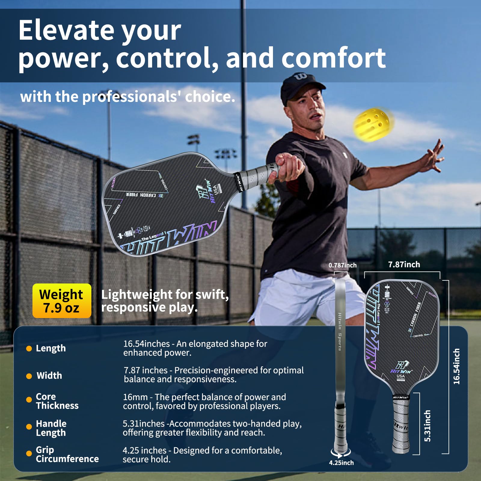 Amazon.co.jp: ピックルボールパドル、USAPA承認の3K-T700未加工