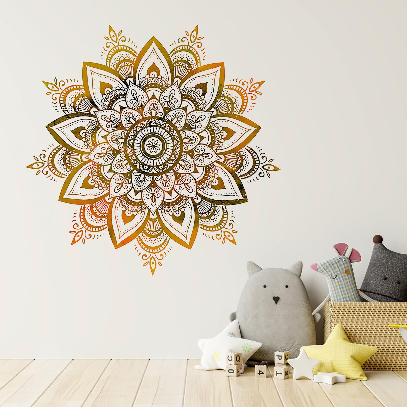 Adesivo murale Mandala Adesivo murale Mandala per camera da letto Adesivo murale Adesivo murale Decorazione murale Immagine murale Stile Boho Yoga Decorazione murale per ingresso, Adesivi