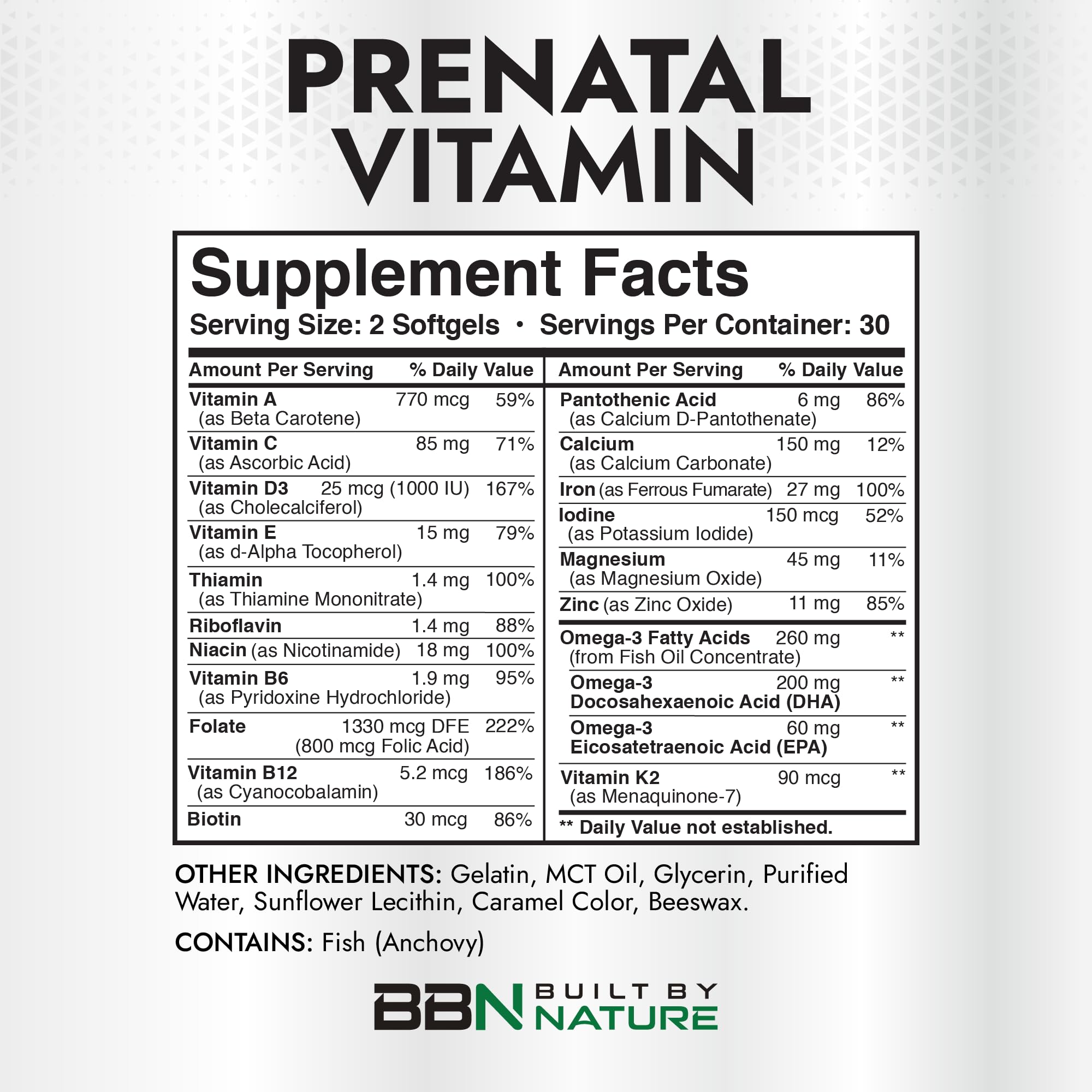 Built by Nature Prenatal Vitamins for Women, 60 Softgels — Amazon image 4