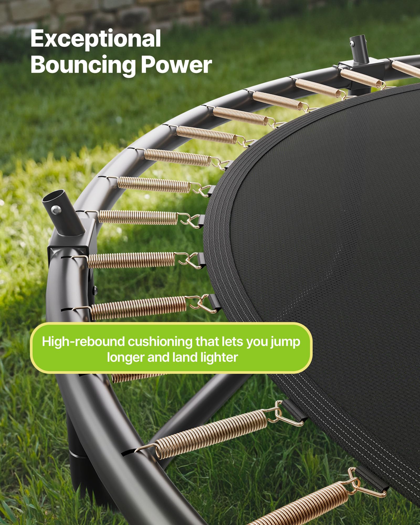 VEVOR Trampolín de Exterior 427 x 260 cm, Cama Elástica Infantil con Red de Protección y Almohadilla Gruesa, Capacidad Máxima de 204 kg, Trampolín al Aire Libre, Regalo de Cumpleaños para Niños
