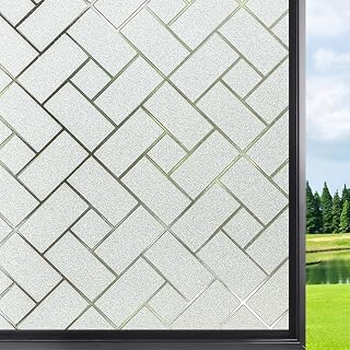FLIPCHIP Premium Vinyl Stained Rectangular Design Window Glass Sticker (12x25 Inch) Self-Adhesive Film Tint Wallpaper Opaq... Price In India