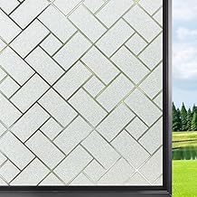 COLORMATE Premium Privacy Window Film Window Sticker Frosted Self Adhesive Glass Film Vinyl Sheets for Small Windows|Glass Partition|Glass Door|Bathroom|Home|Office- Rectangular Design