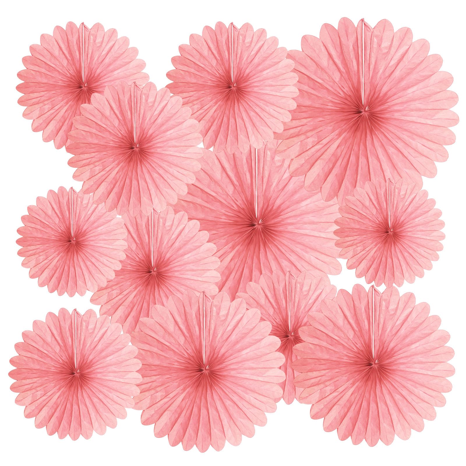 20 Pcs Light Pink Hanging Paper Fan, Hanging Honeycomb Round Paper Fans for Weddings, Birthdays, Christmas, Baby Showers, Classroom, Events Ceiling Party Supplies Decorations
