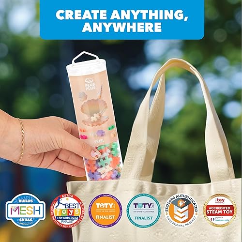 Miniatura 7 de Plus Plus - 240 piezas de construcción de color mezcla de perla, juguete StemSteam, bloques de rompecabezas interconectables de tamaño mini para