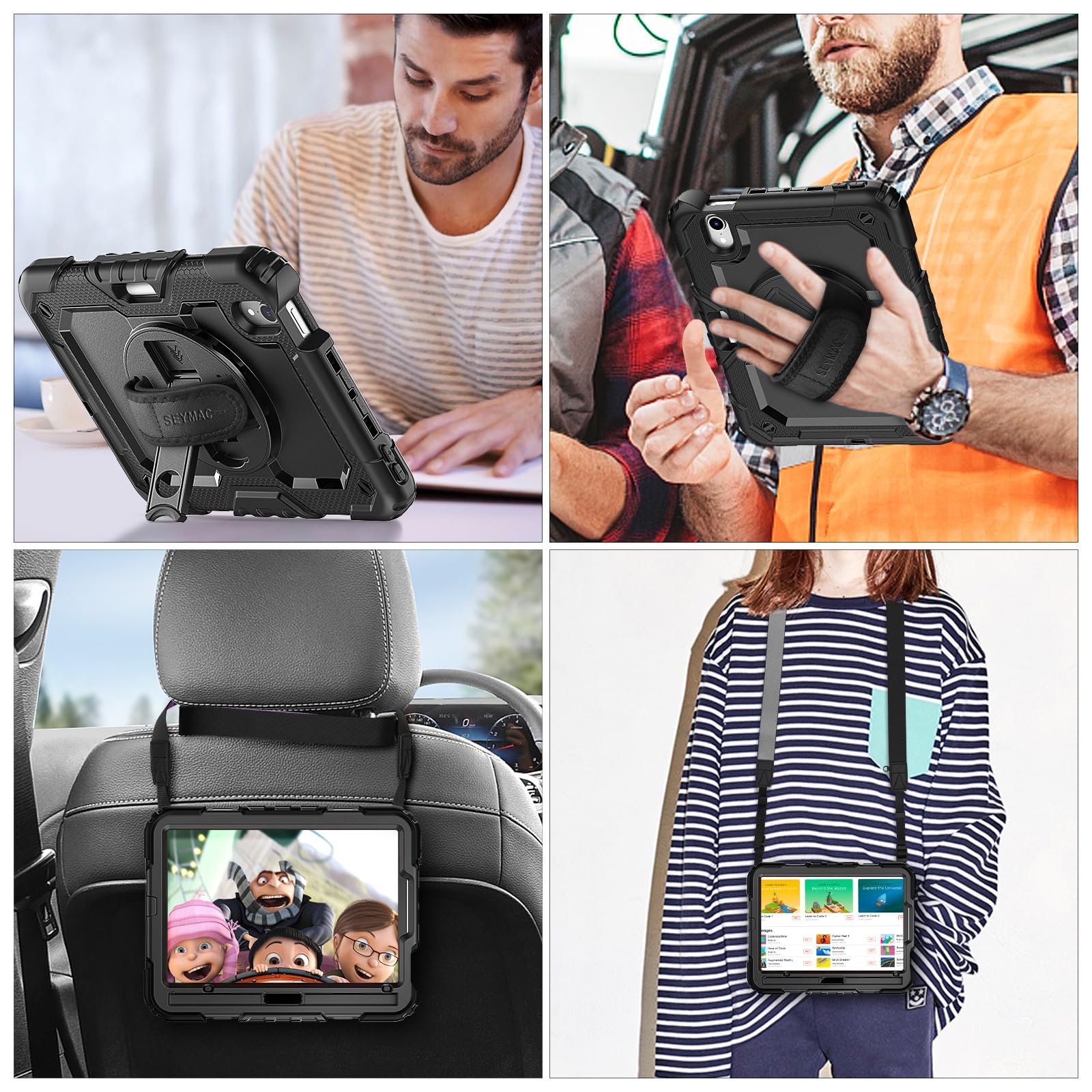 SEYMAC stock iPad mini 7/mini 6専用ケース 耐衝撃 ペンホルダー