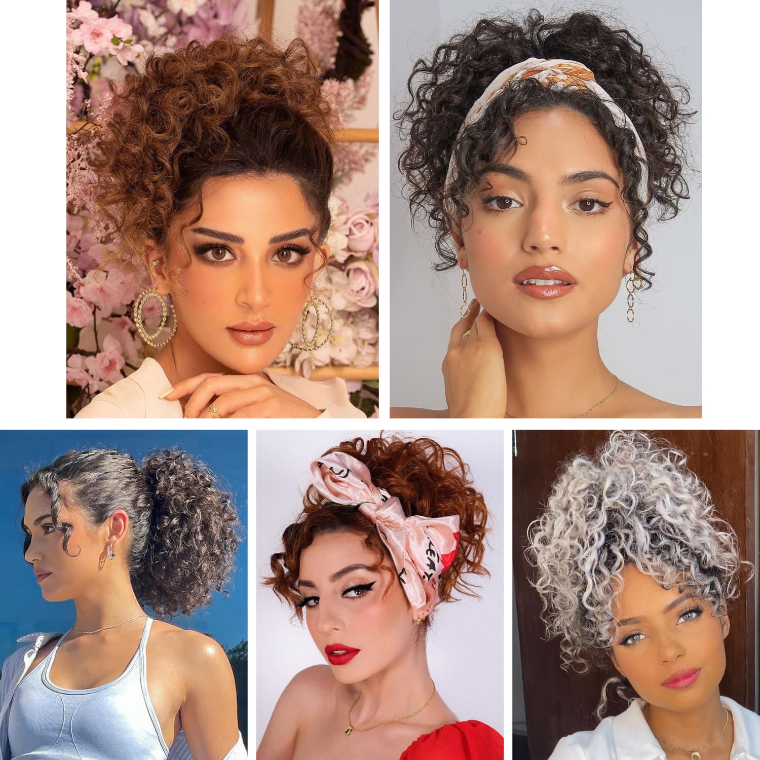 Brand new original curly hair Messy bun topper extensions Amazon.com : FESHFEN Human Messy Buns - 100% Human Hair Bun  main image 3