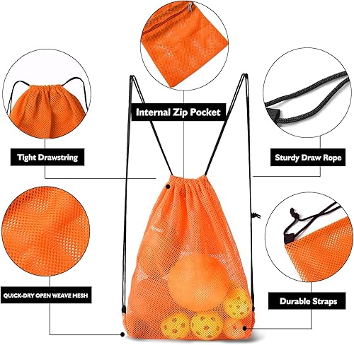 Miniatura 3 de GSE Bolsa deportiva de malla para niños y adultos. Bolsa de equipo deportivo de malla para pelotas deportivas, playa, viajes, gimnasio, natación,