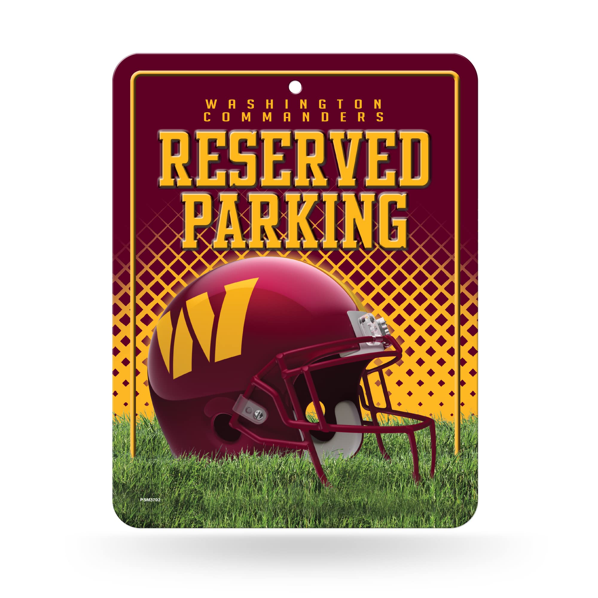 Rico Industries NFL Washington Commanders Metal Parking Sign 8.5" x 11" Carbon Fiber Metal Parking Sign - Great for Man Cave, Bed Room, Office, Home Décor